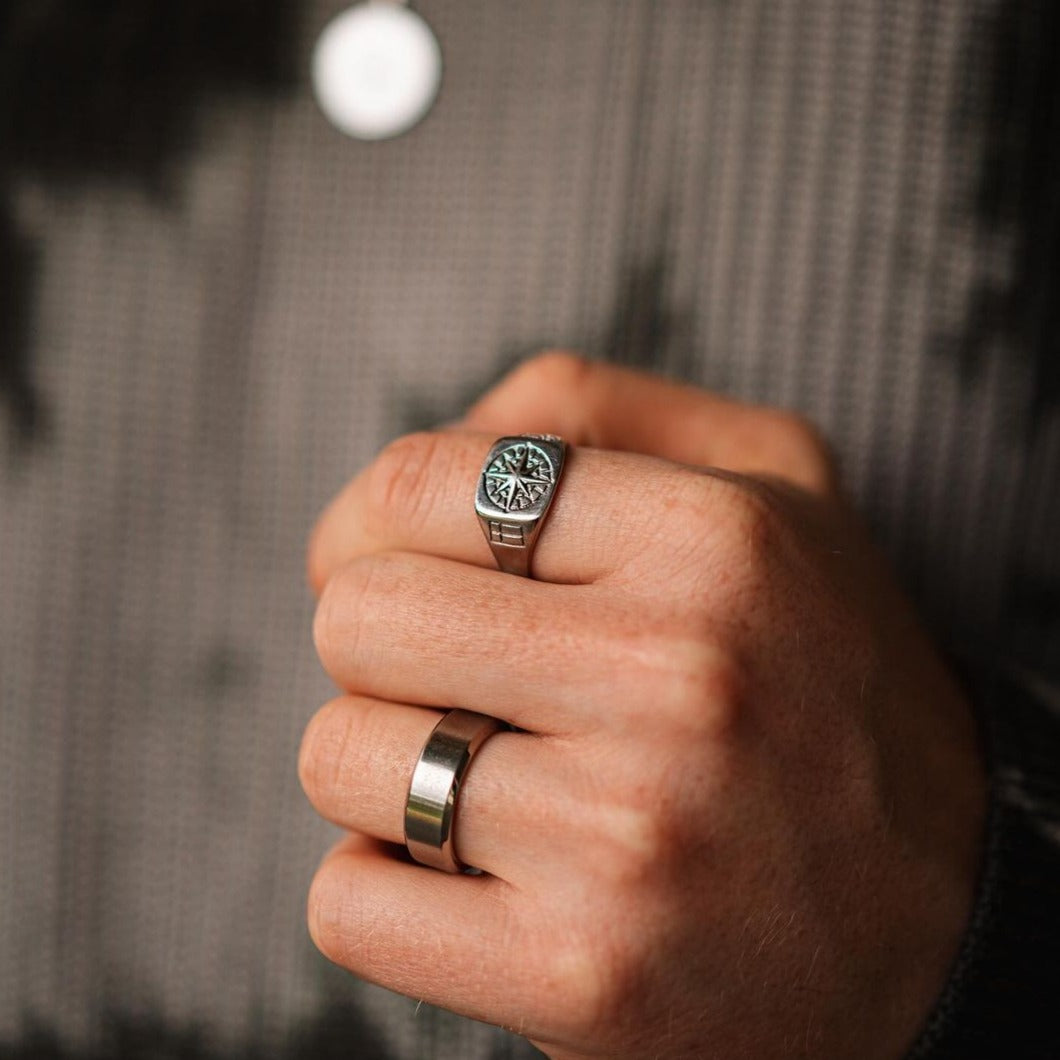 Kompass Signature - Silvertonad ring