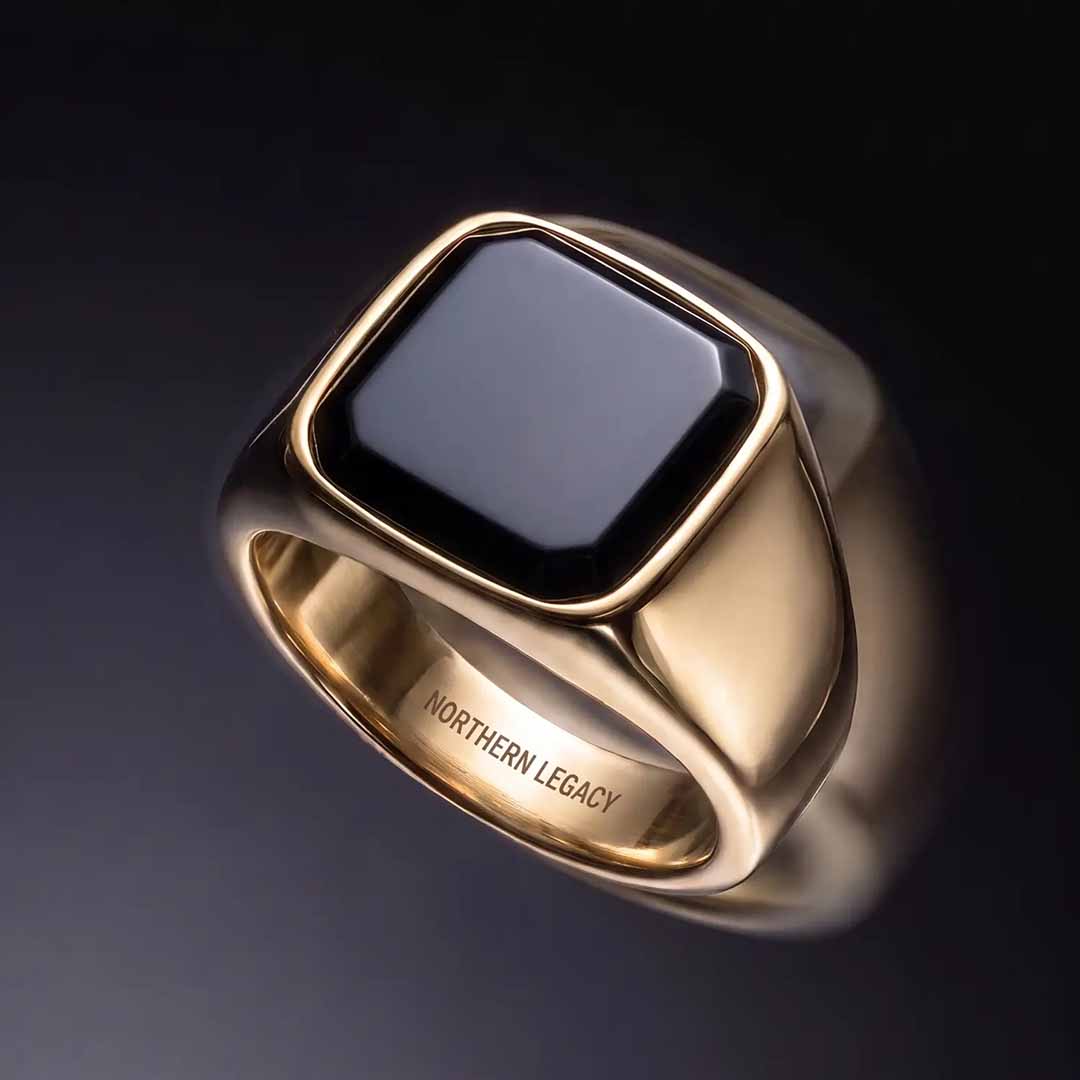 Black Onyx Signature - Ring i guldton