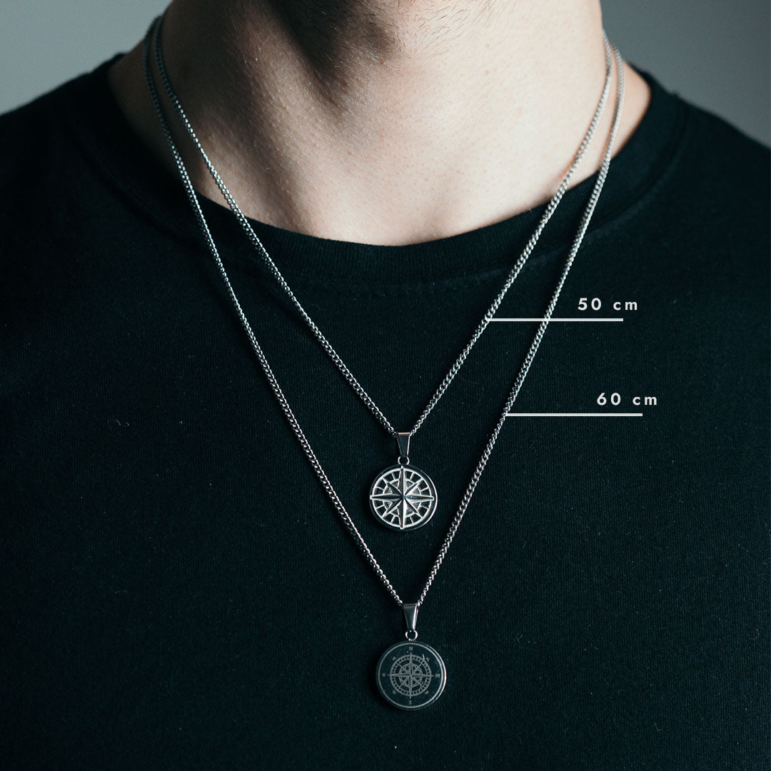 Kompass halsband 2.0 - Silvertonad