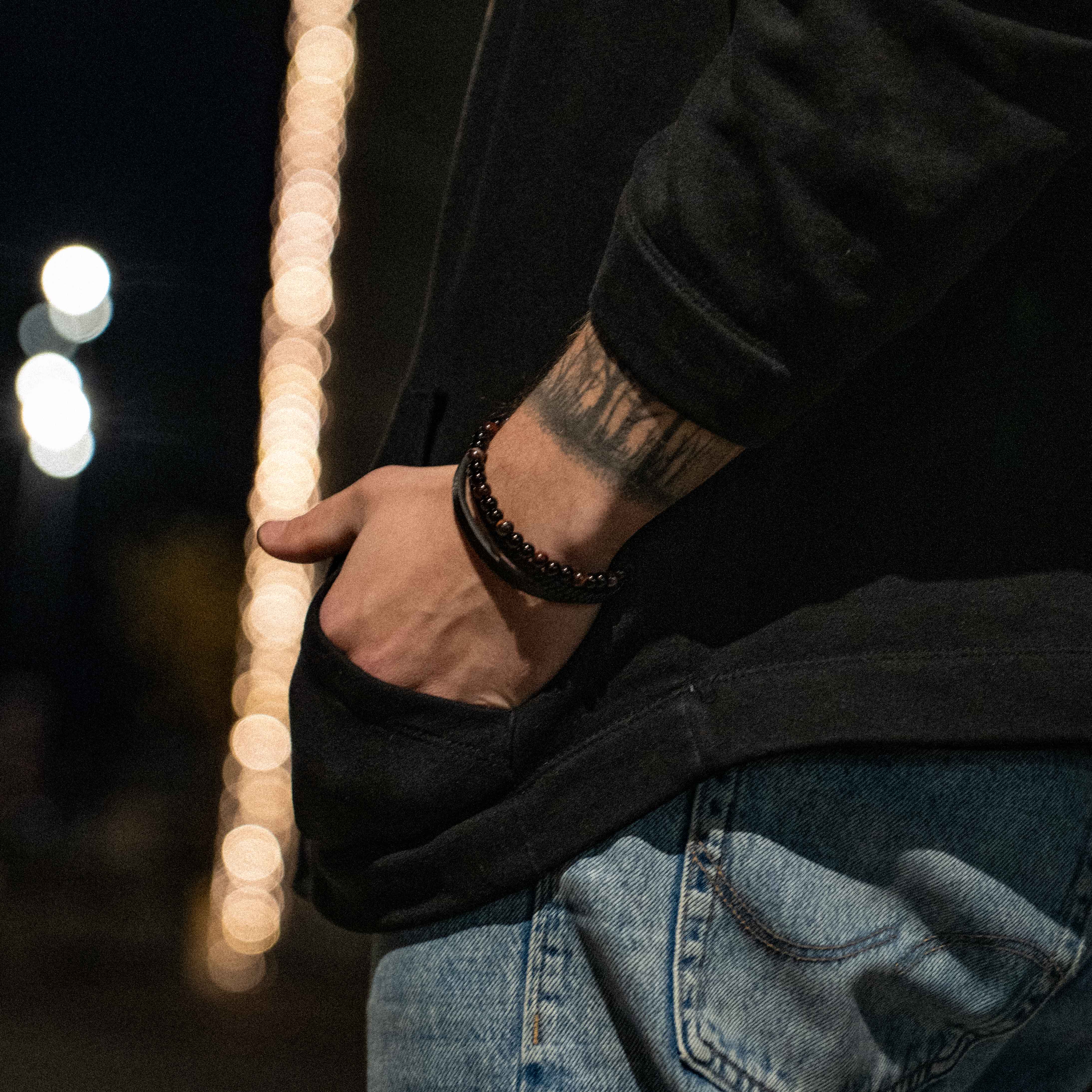 Jorgmundr Läder och pärlarmband