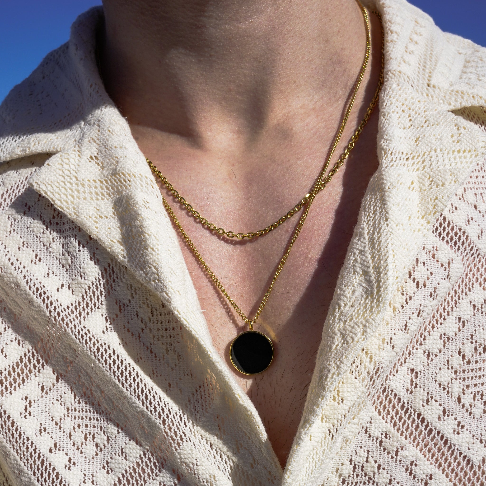 NL Black Onyx pendant - Gold-toned