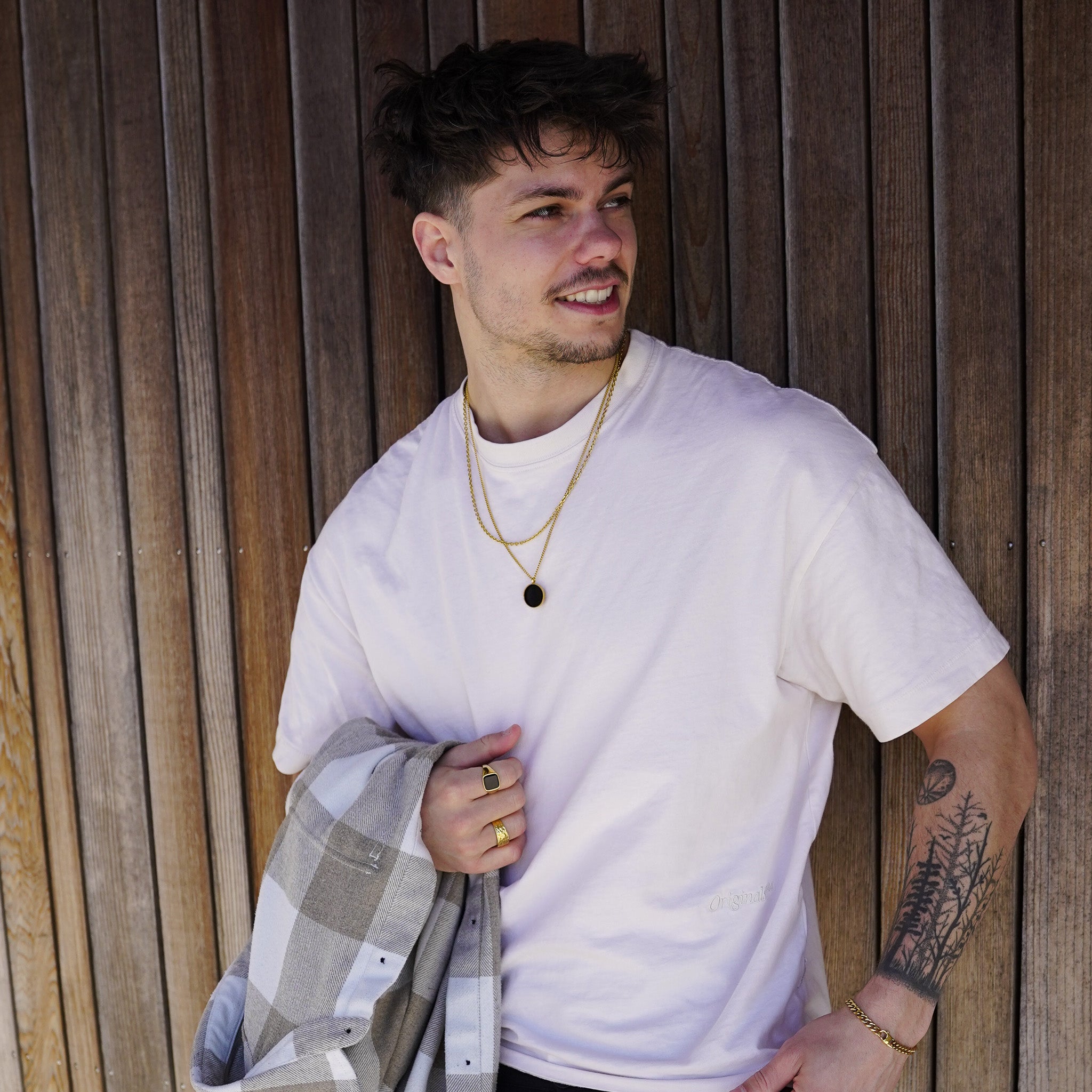 NL Black Onyx pendant - Gold-toned