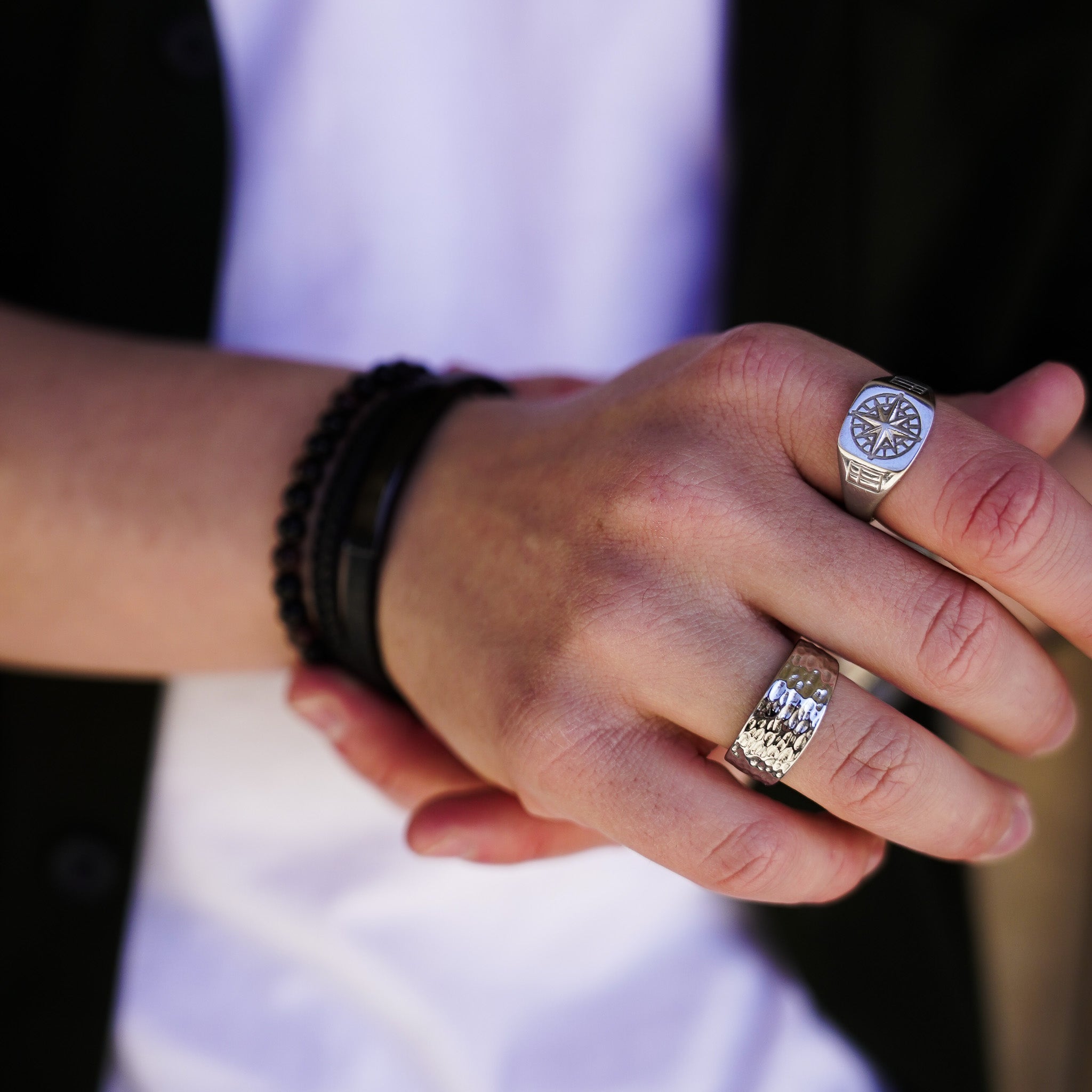 Kompass Signature - Silvertonad ring