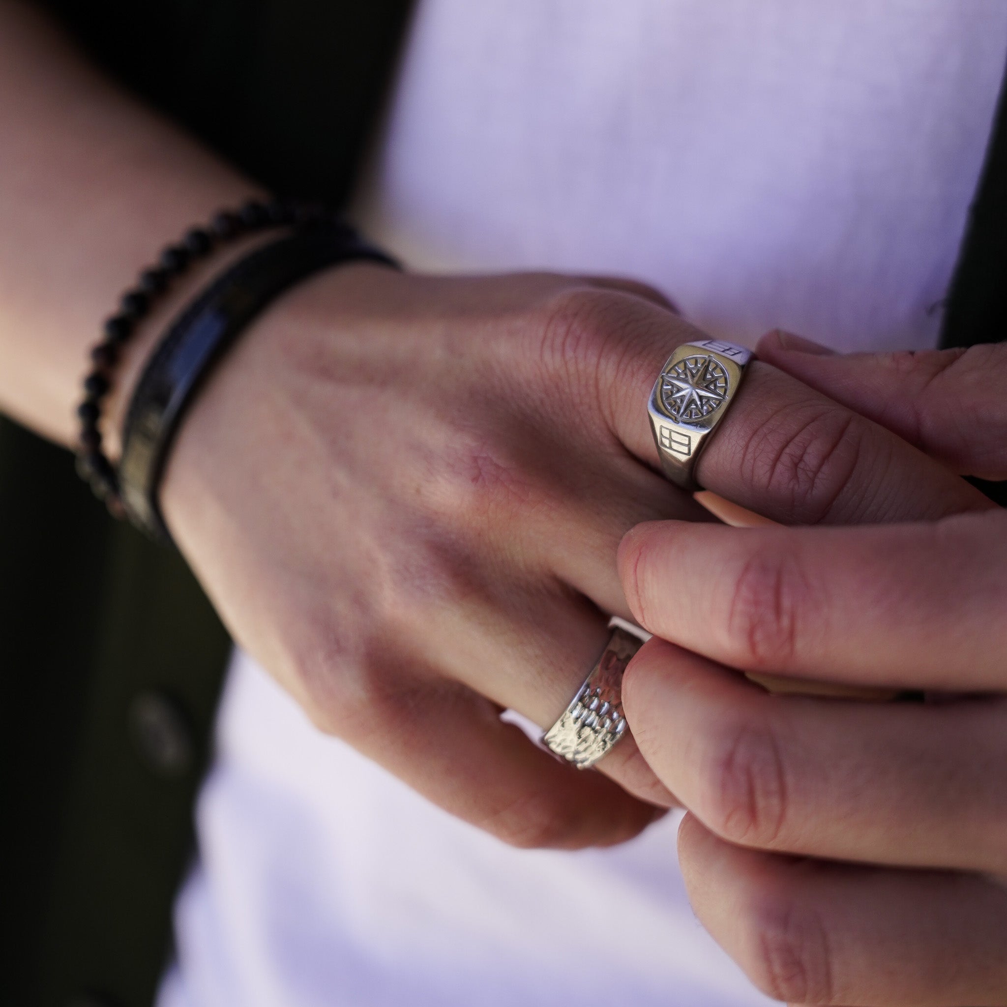 Kompass Signature - Silvertonad ring