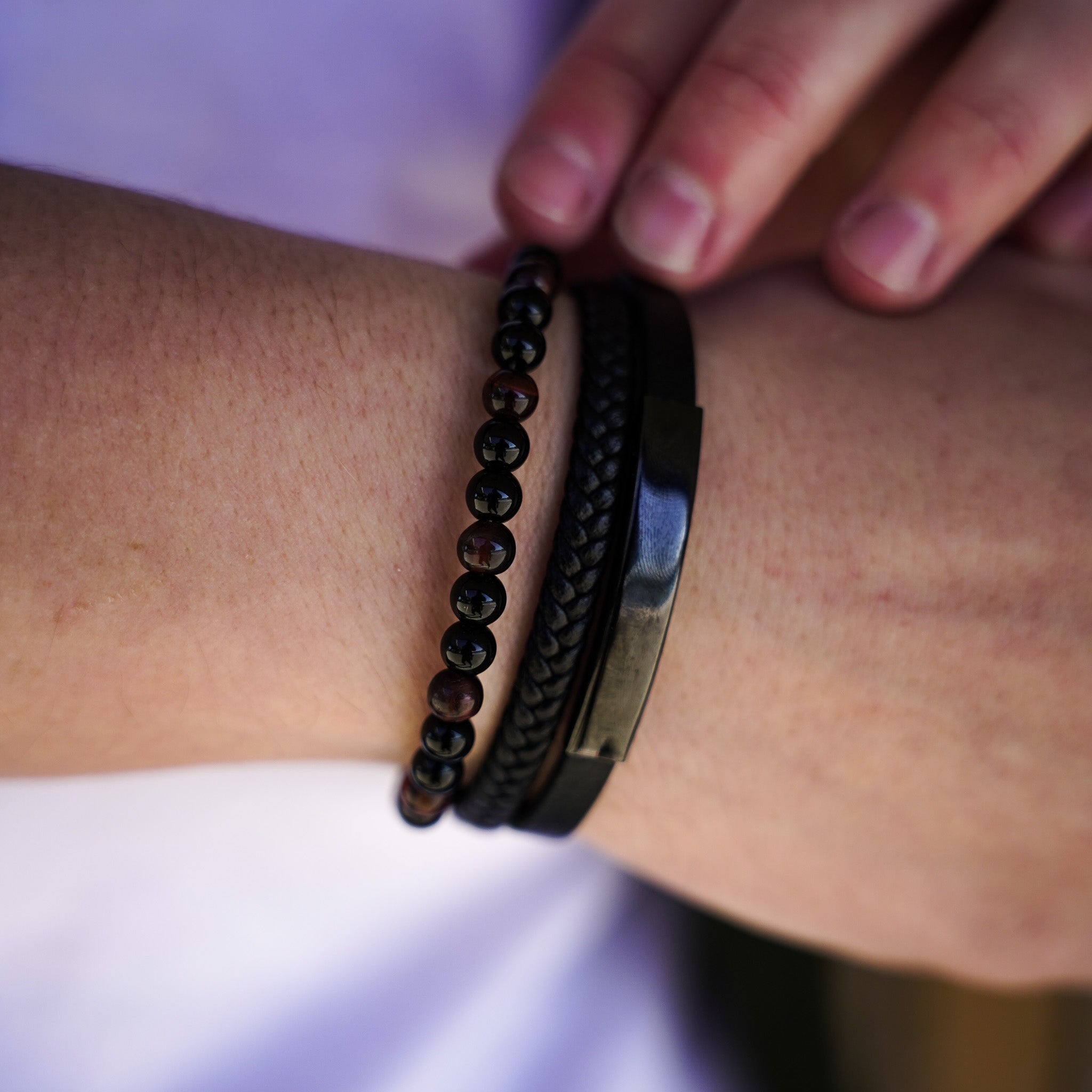 Jorgmundr Läder och pärlarmband