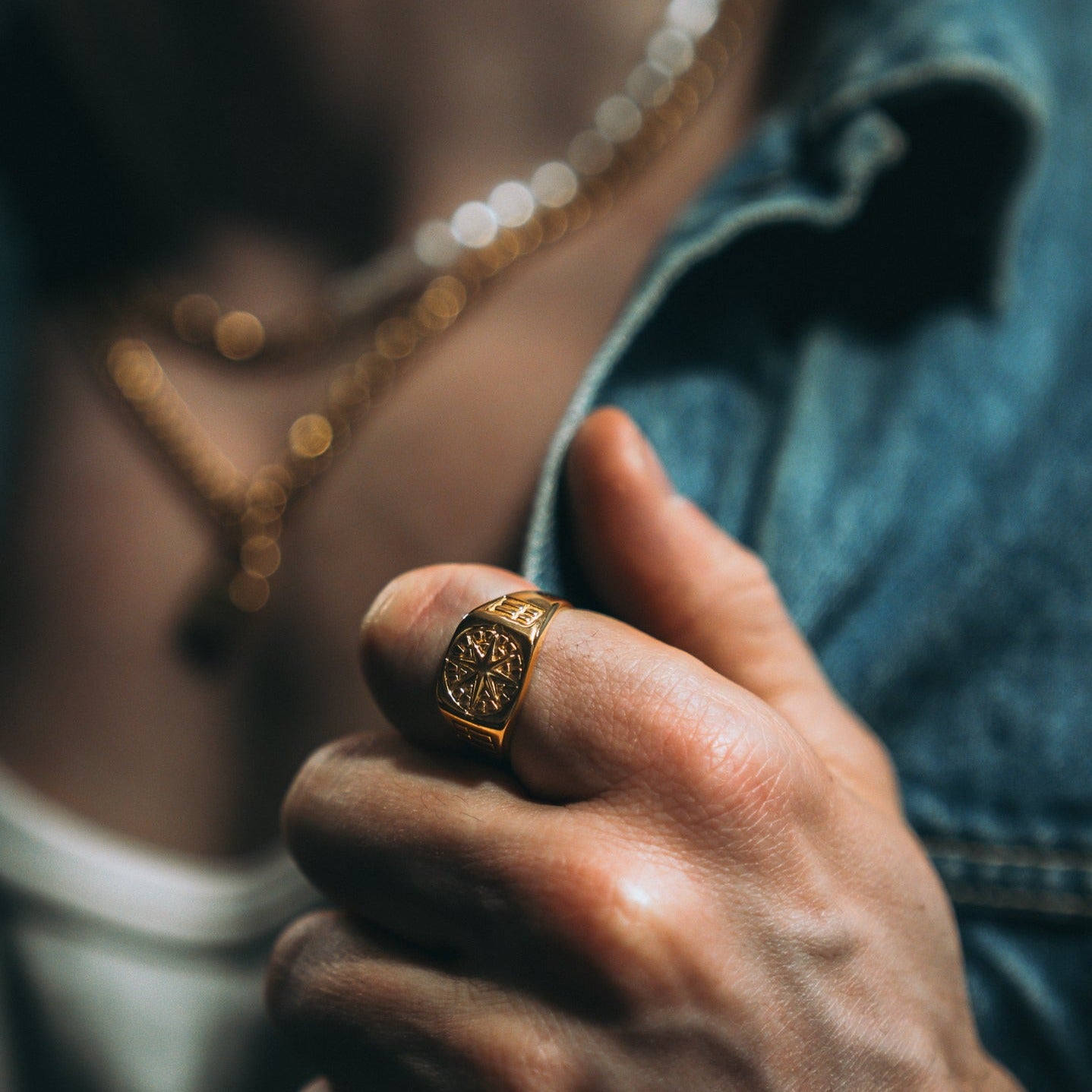 Compass Signature - Ring i guldton