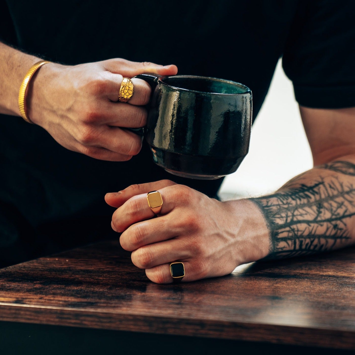 Black Onyx Signature - Ring i guldton