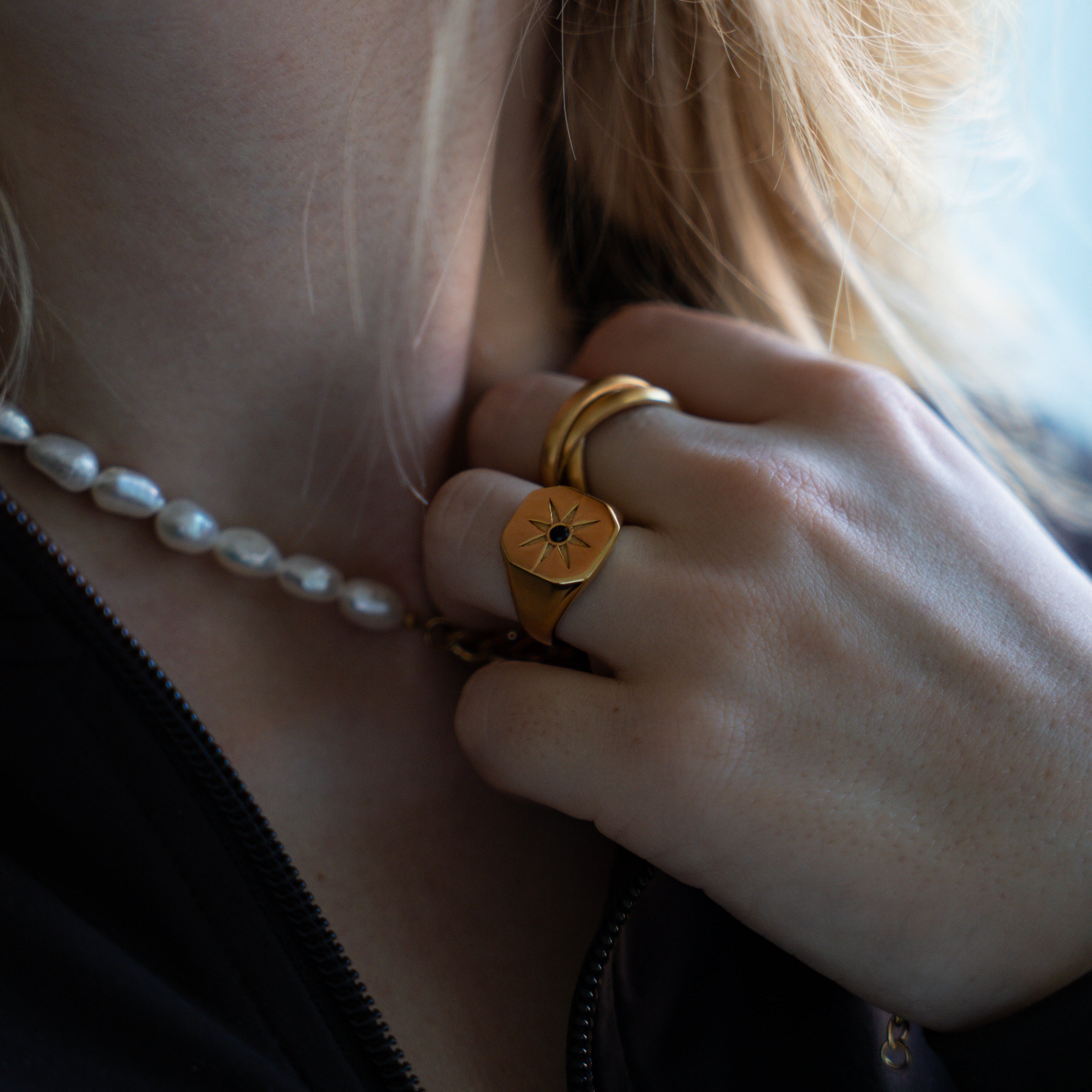 Helix band ring, Guldbelagt