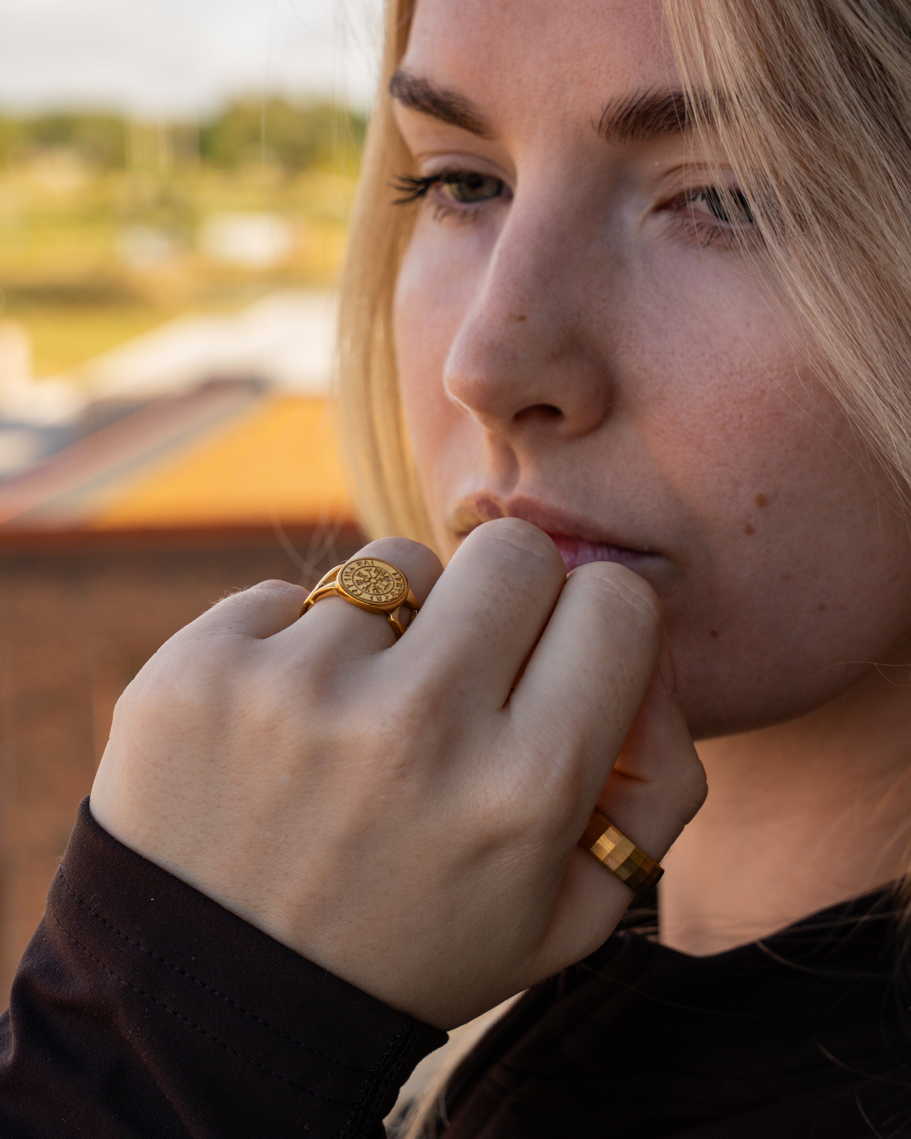 Vegvisir Chain Signature - Guldtbelagt ring