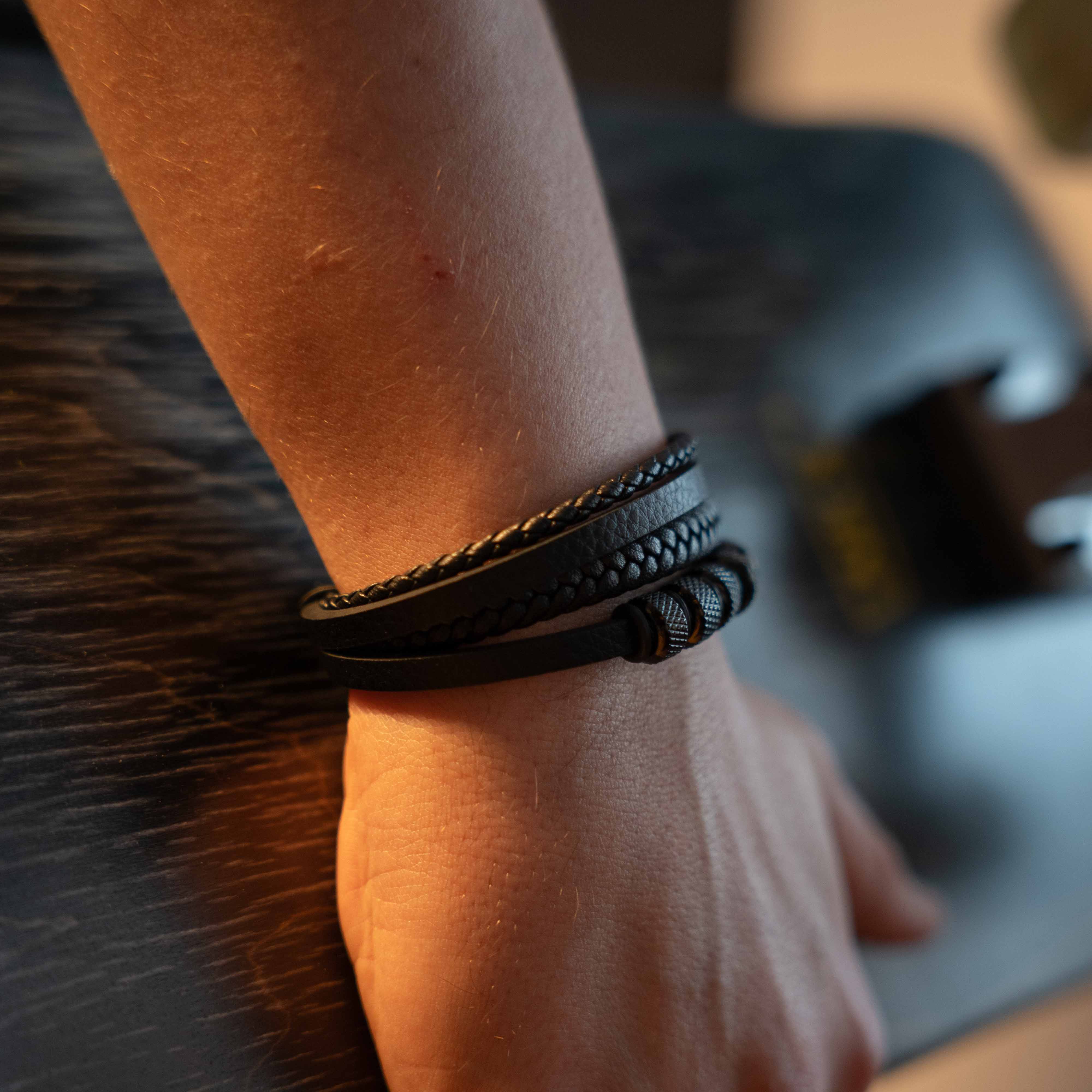 Drift Læder og Perler Armbånd