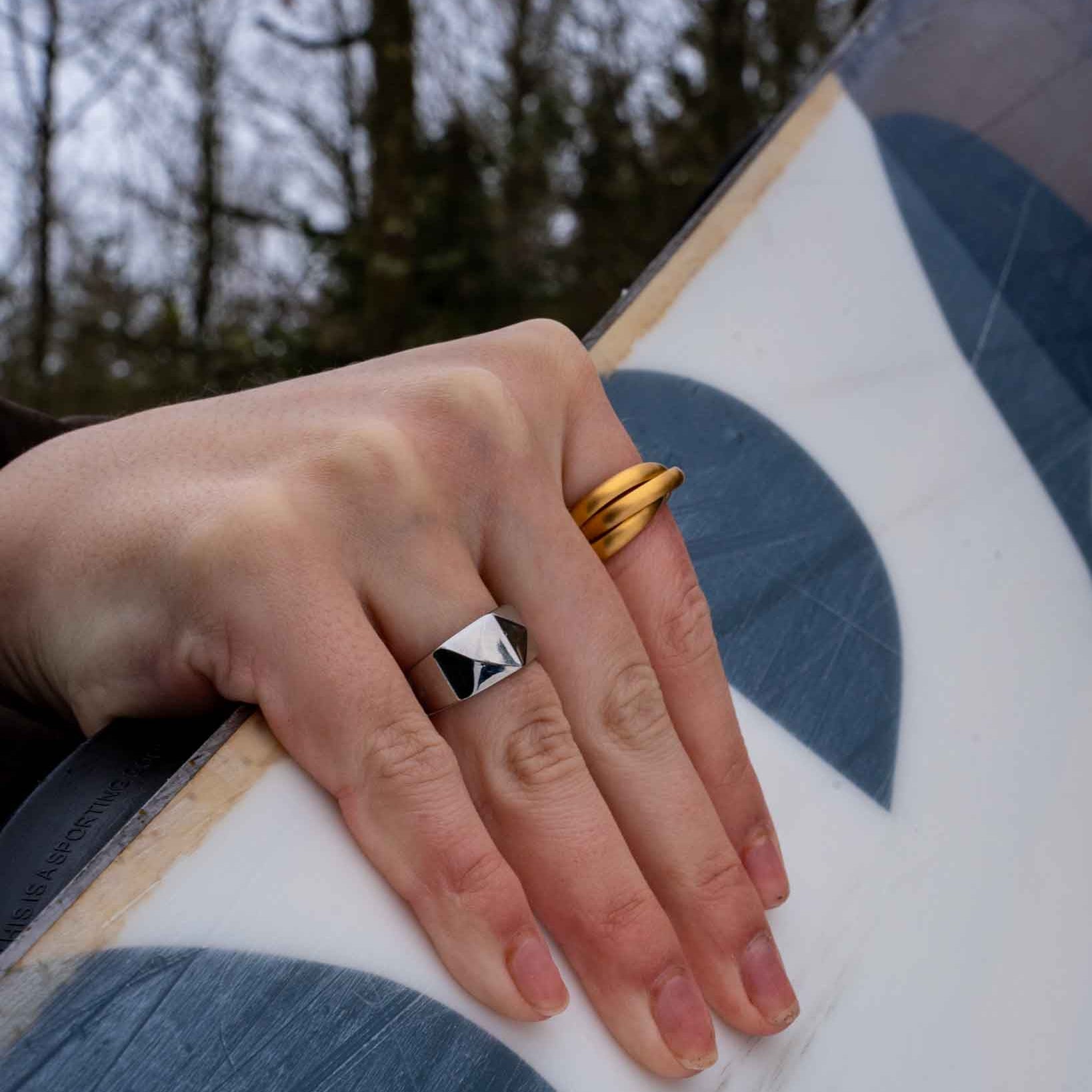 Helix band ring, Guldbelagt