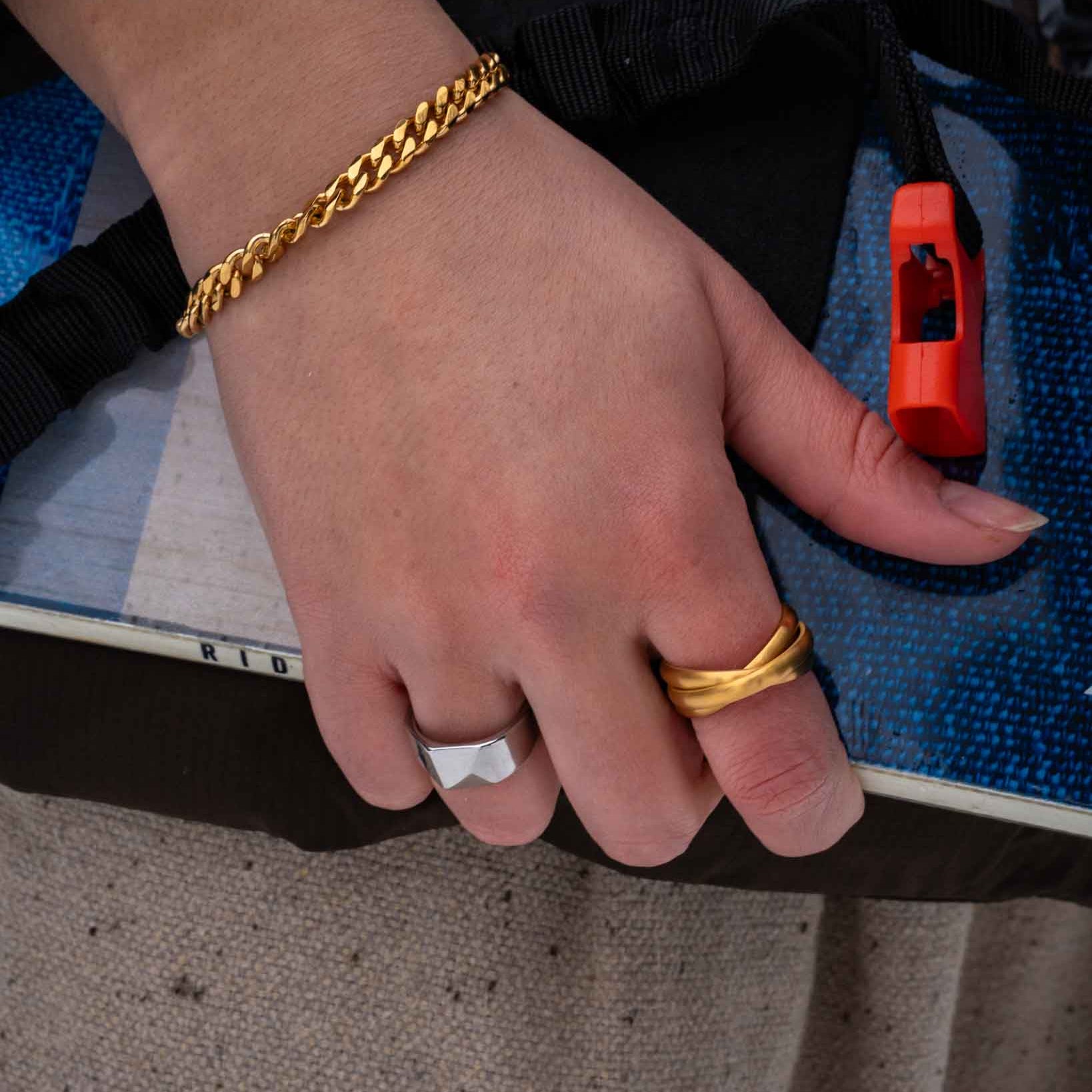 Helix band ring, Guldbelagt