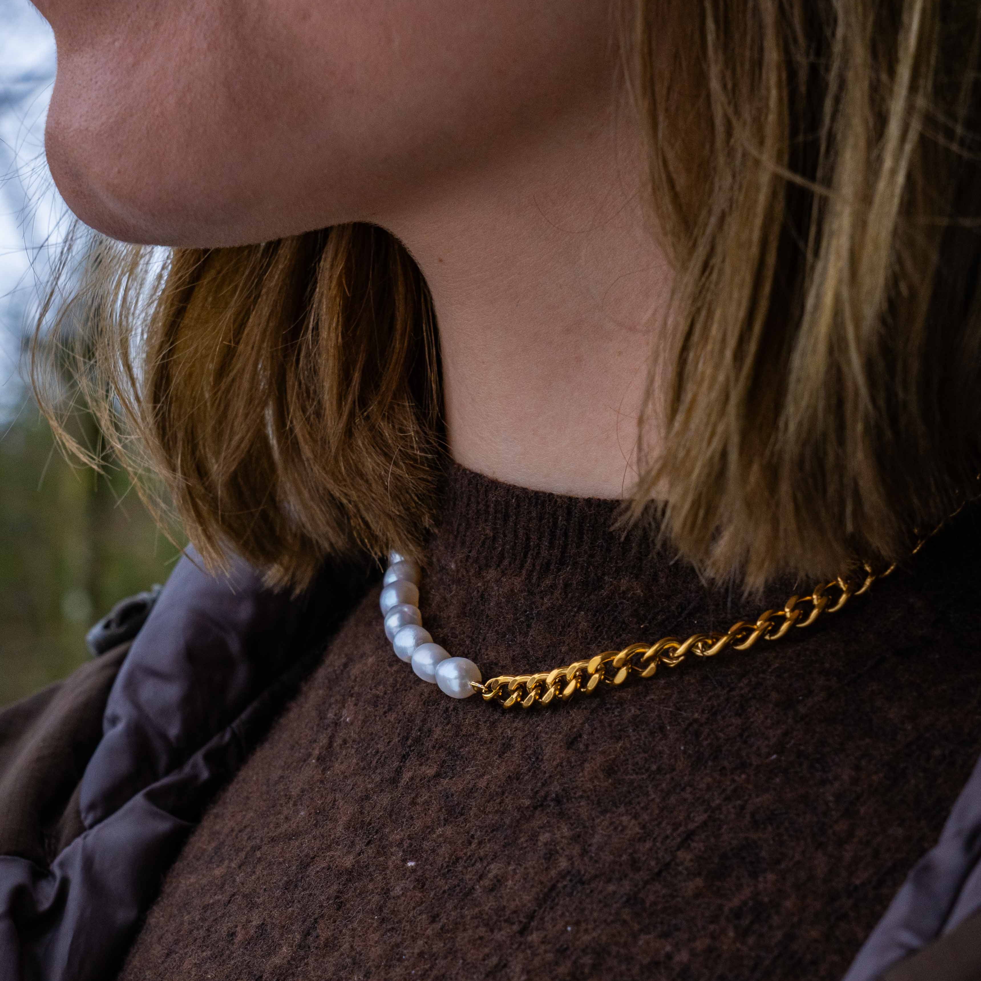 Kattegat Perle halskæde, Guldbelagt