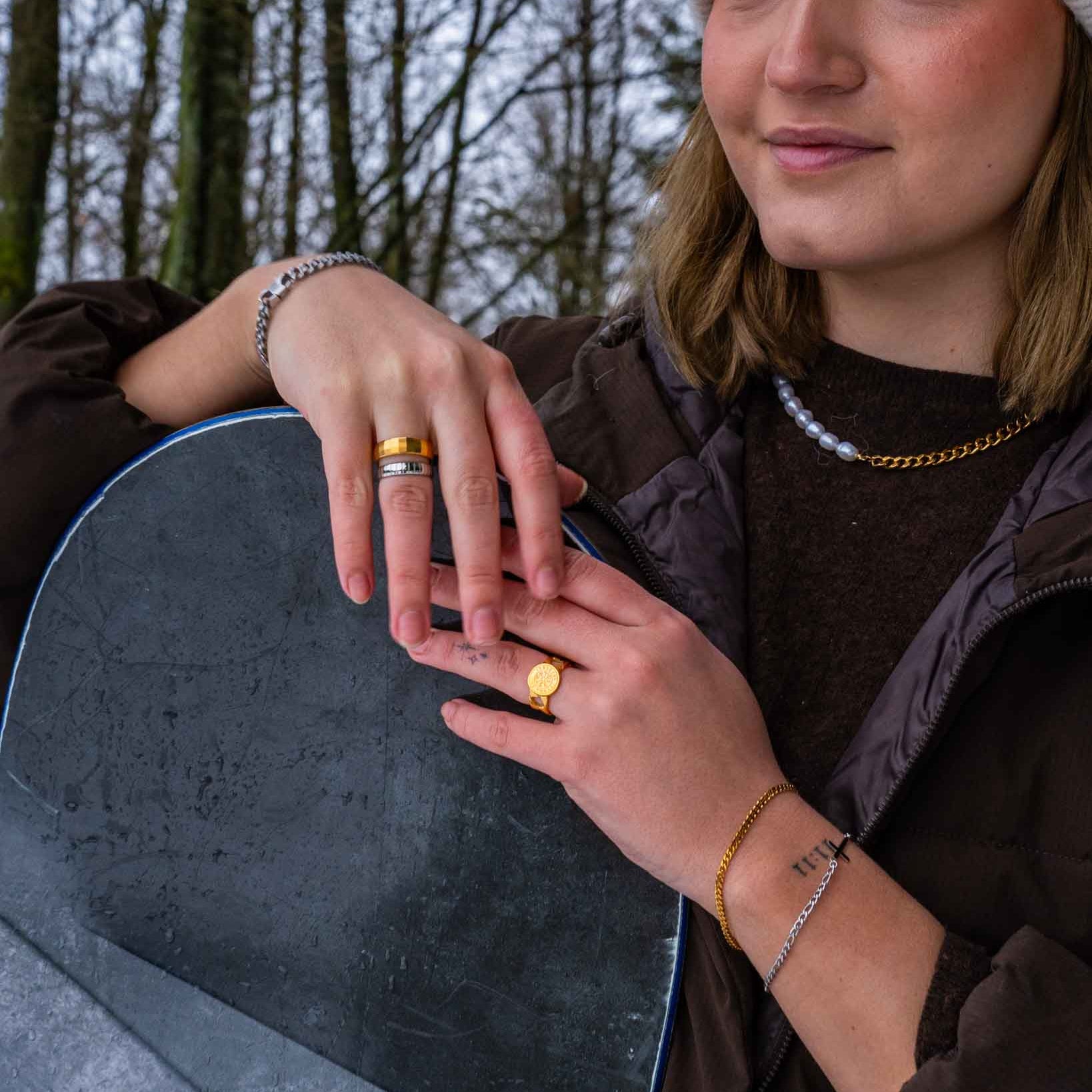 Vegvisir Chain Signature, Guldtbelagt ring