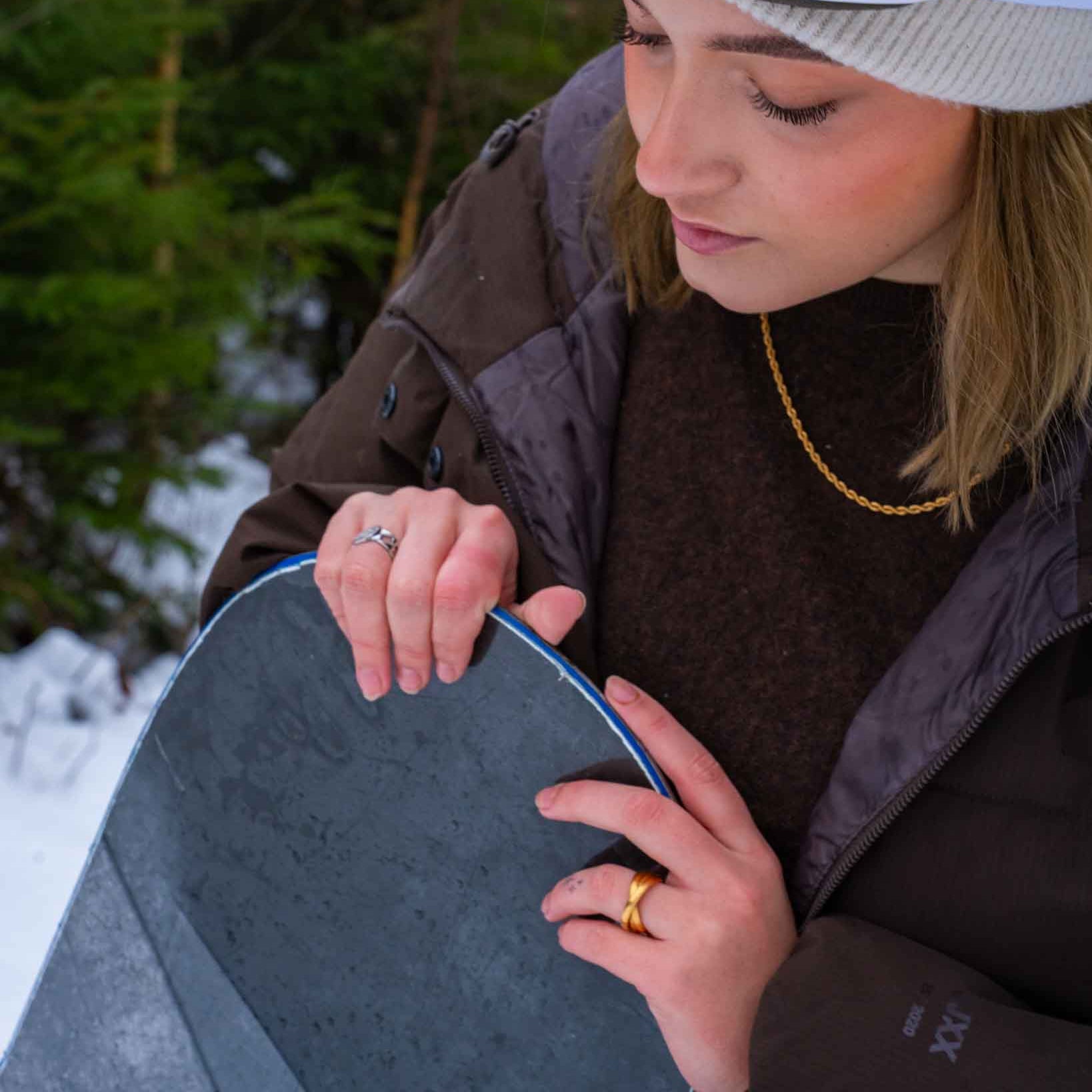 Helix band ring, Guldbelagt