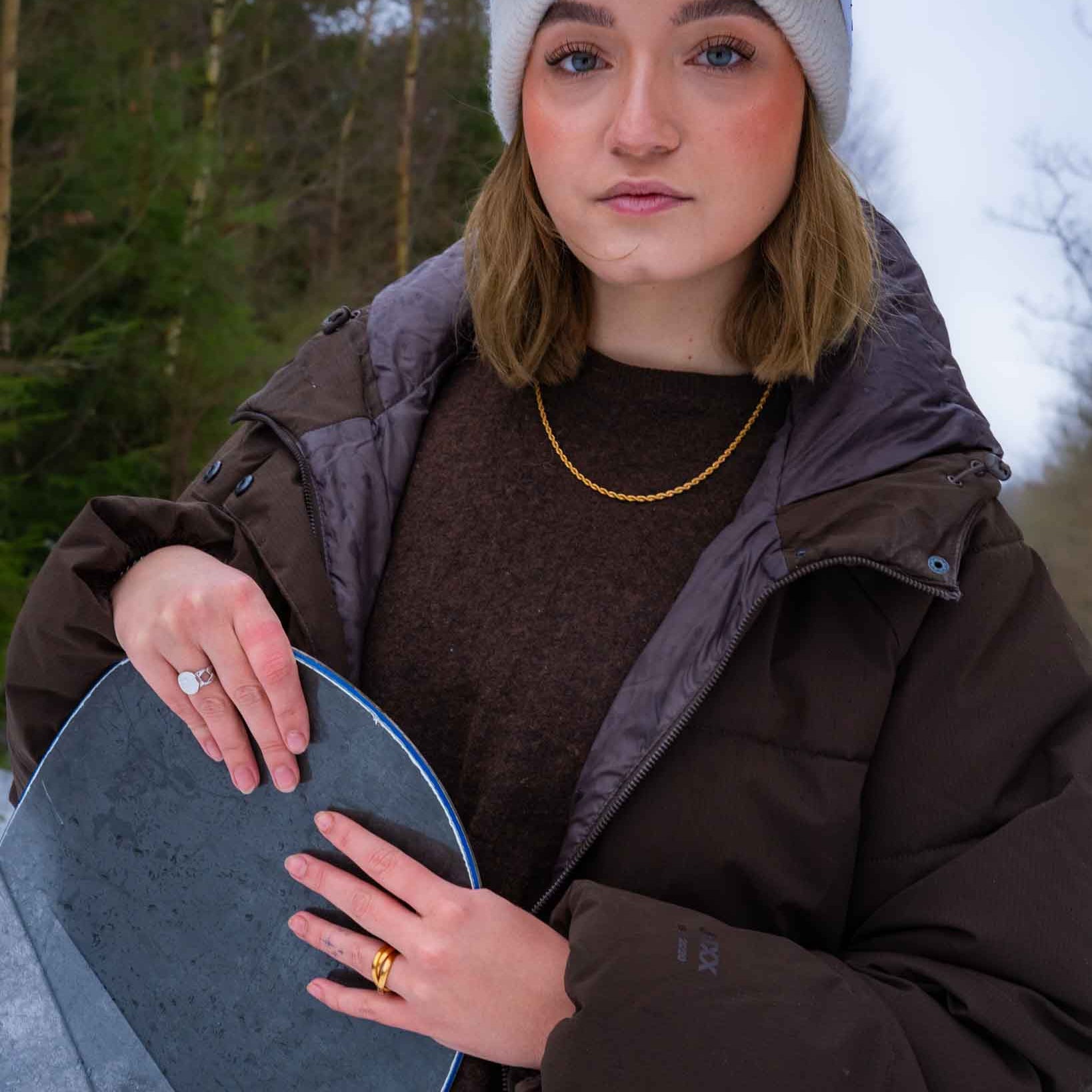 Helix band ring, Guldbelagt