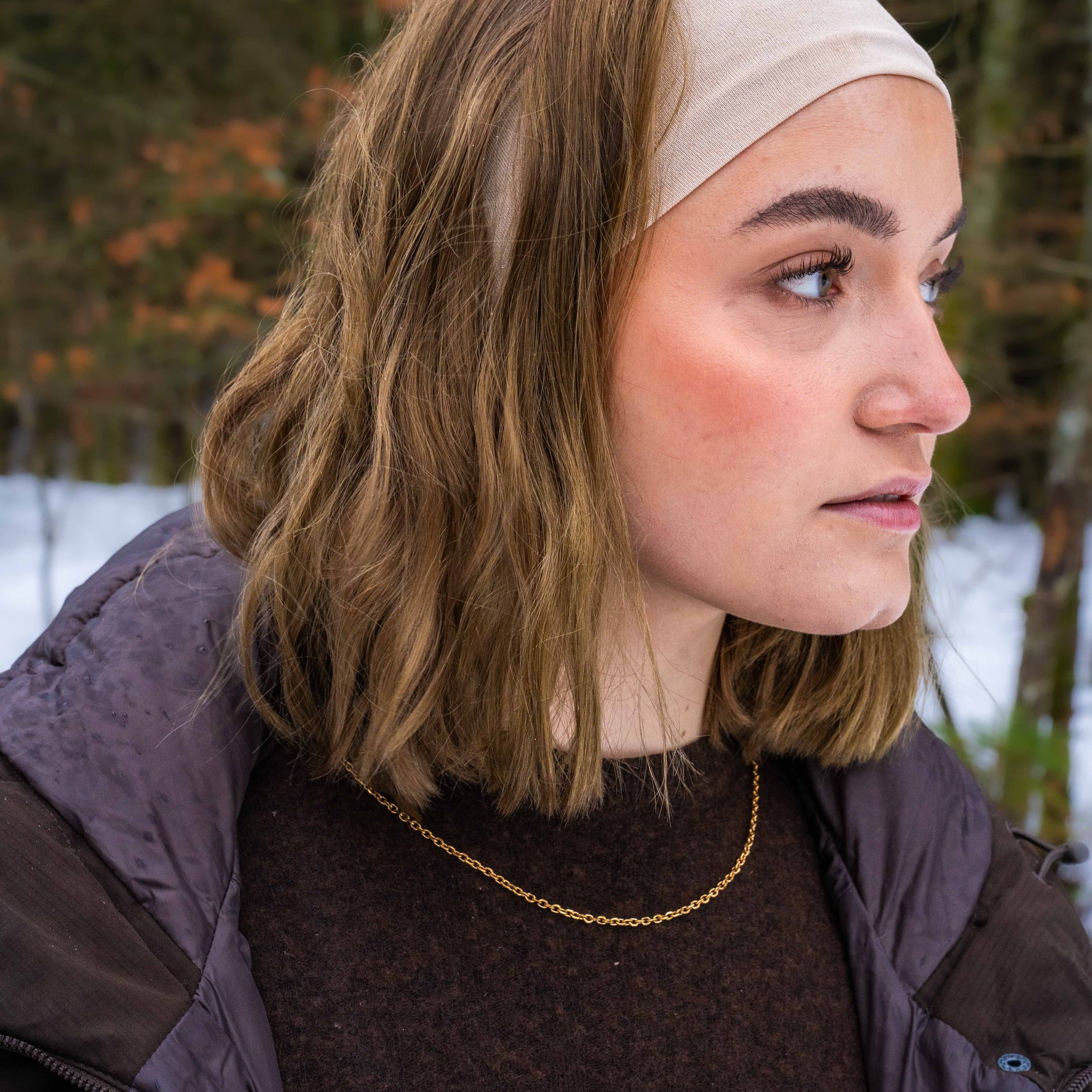 Cable halskæde, Guldbelagt