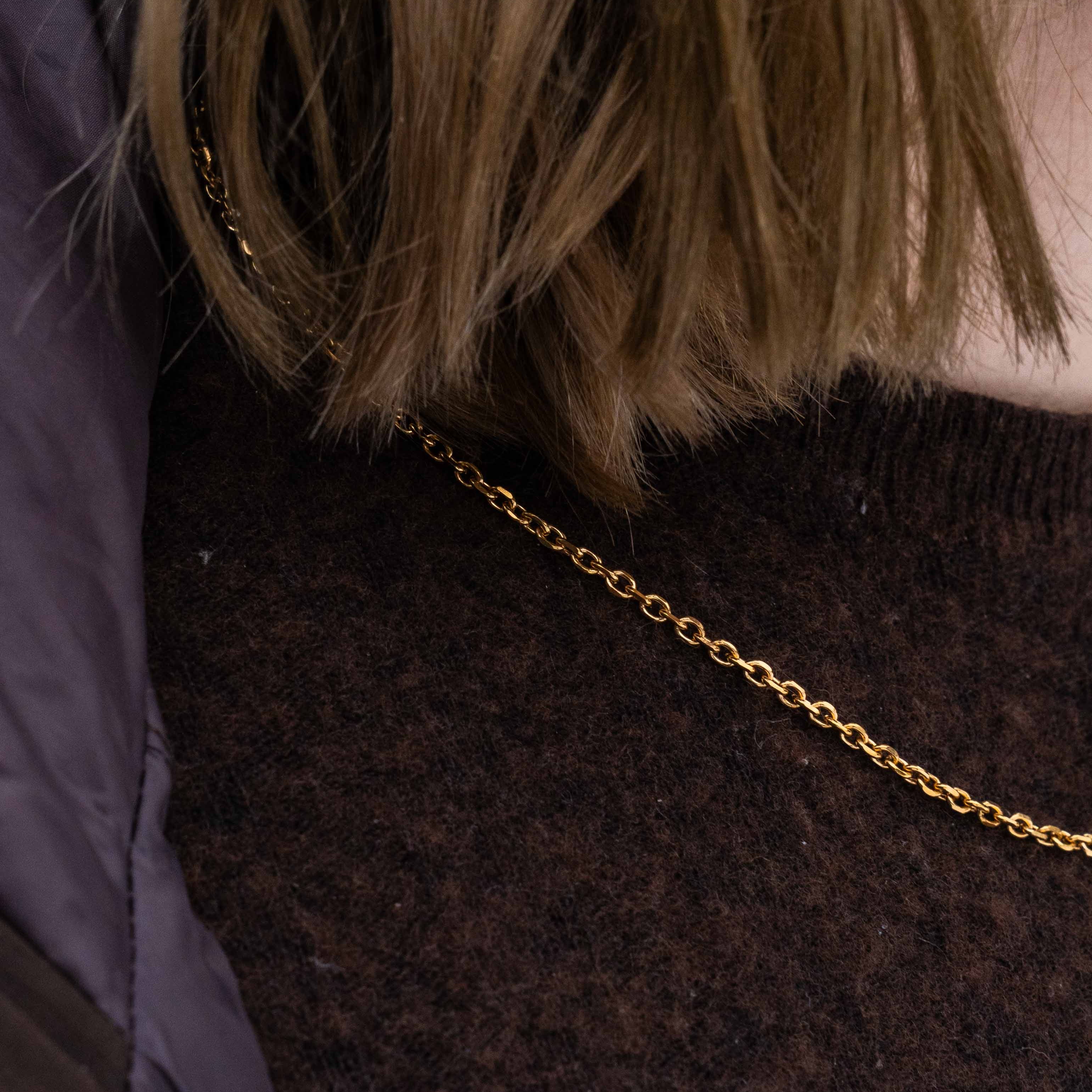 Cable halskæde, Guldbelagt