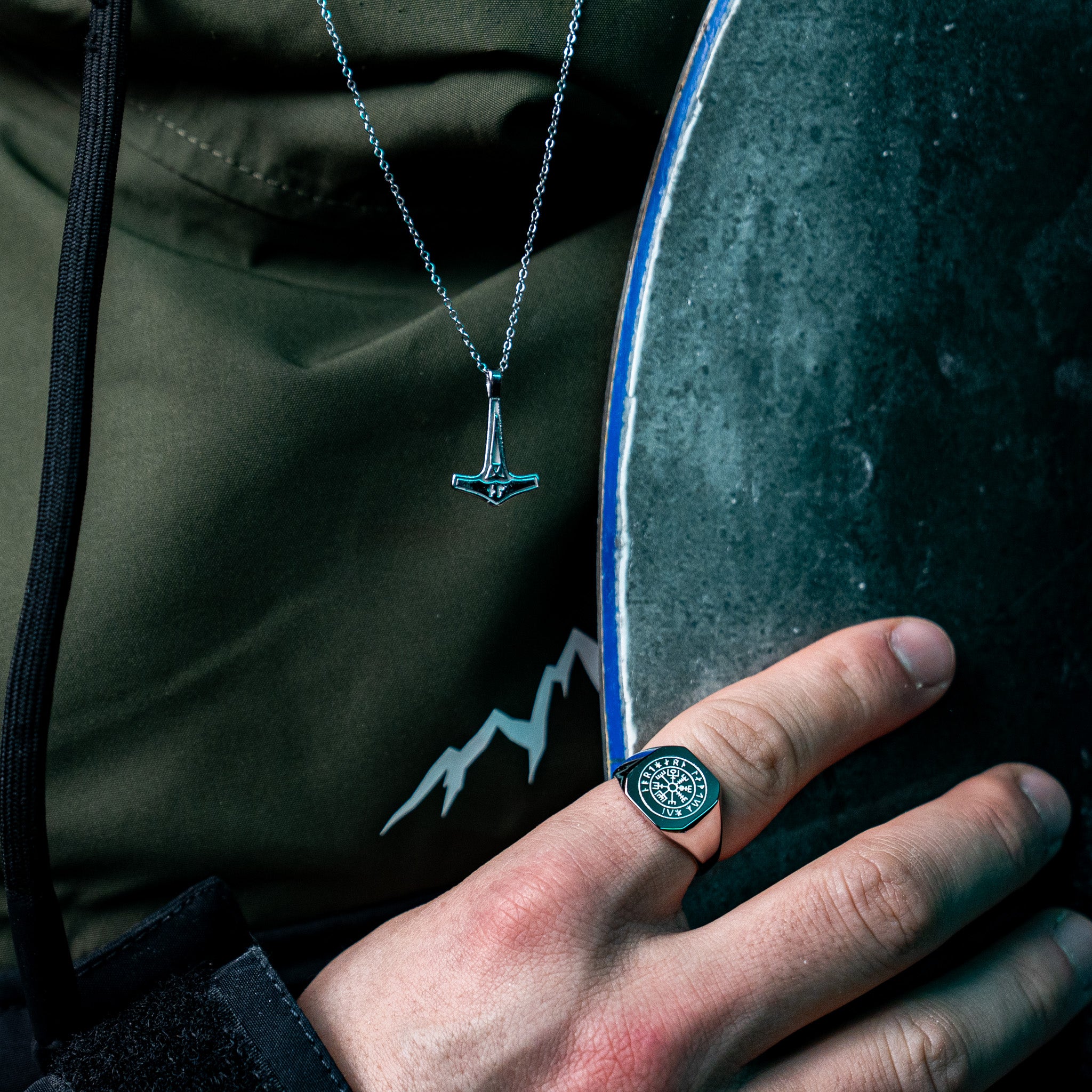 Vegvisir Signature - Silvertonad ring