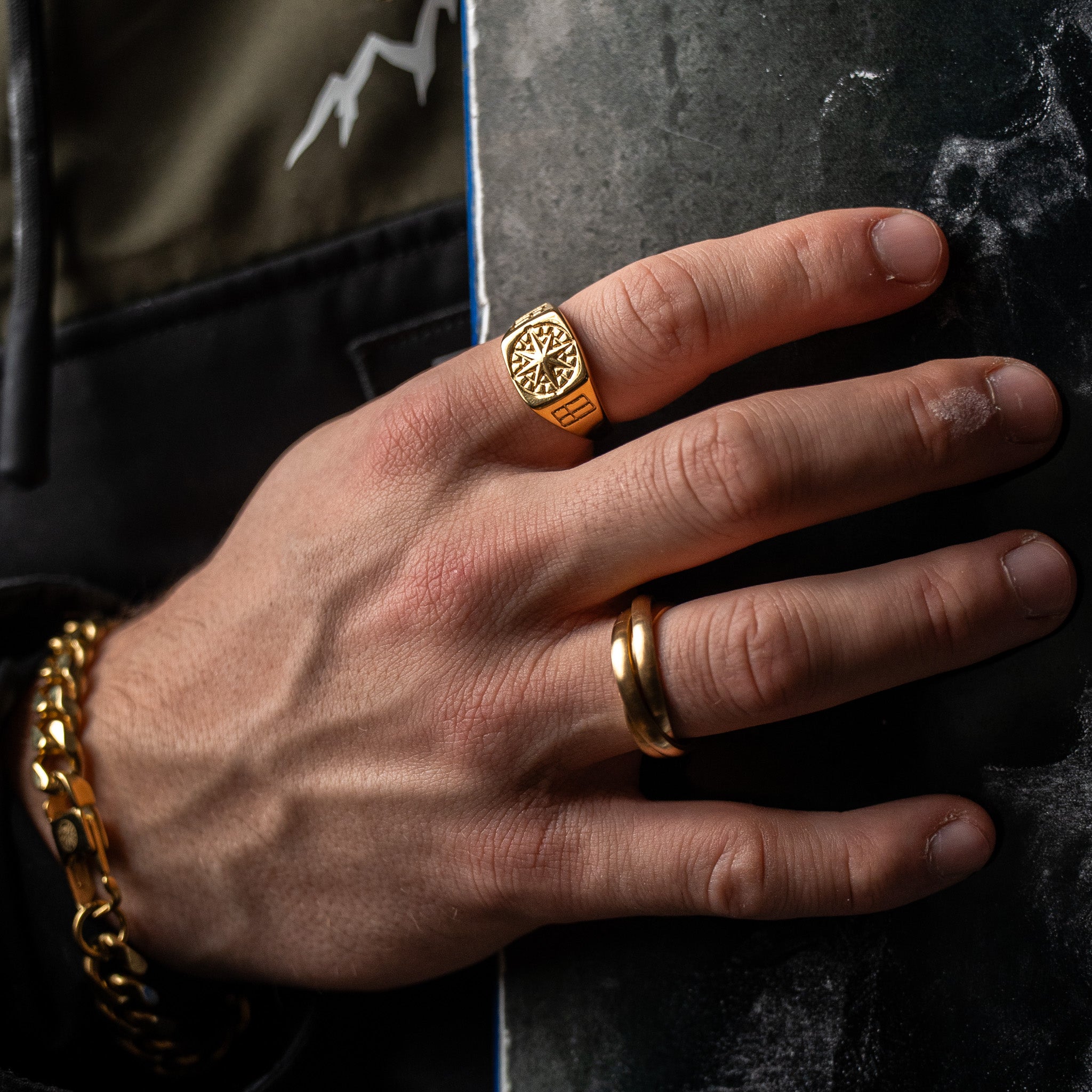 Helix band ring - Guldtonet