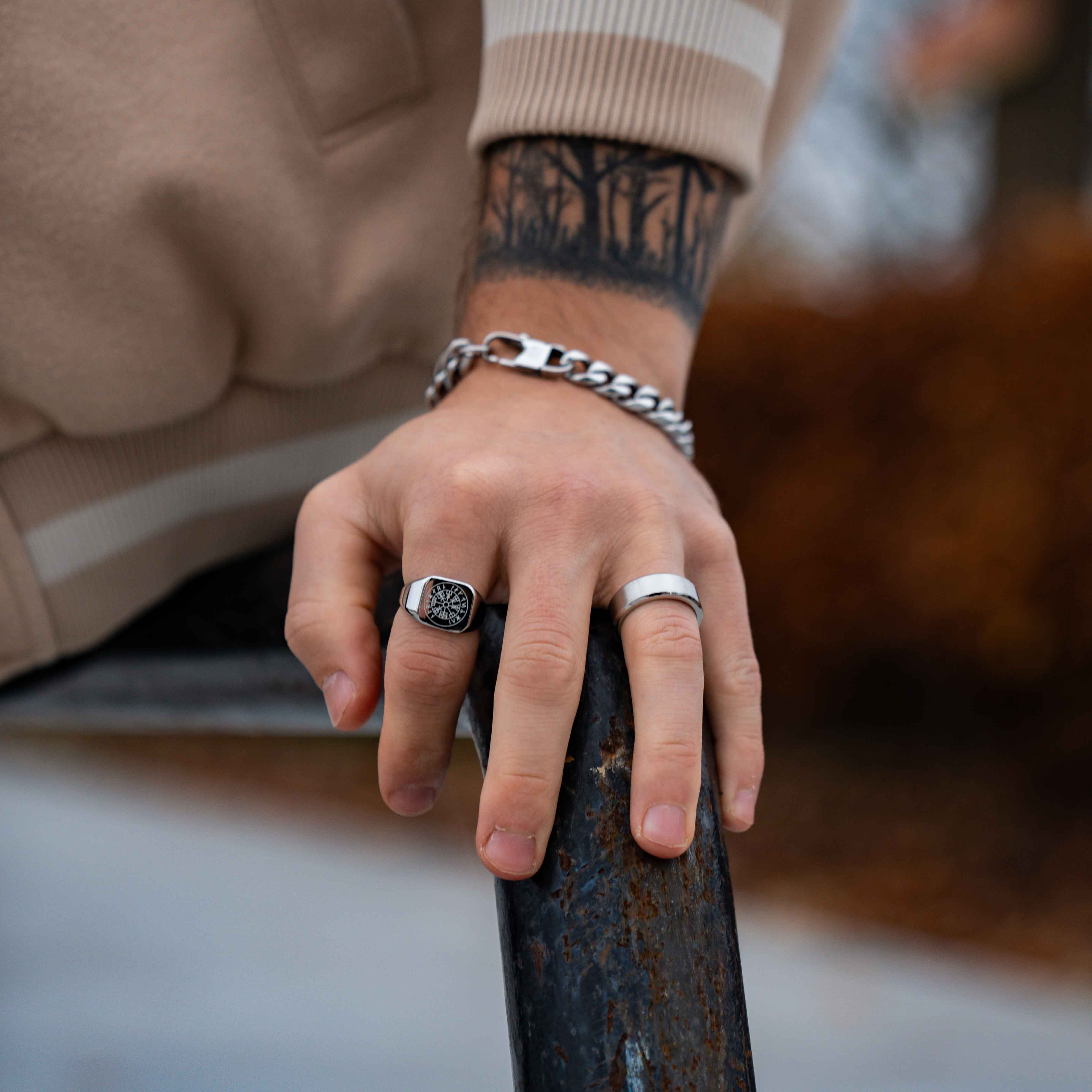 Siempre Vegvisir band - Silvertonad ring