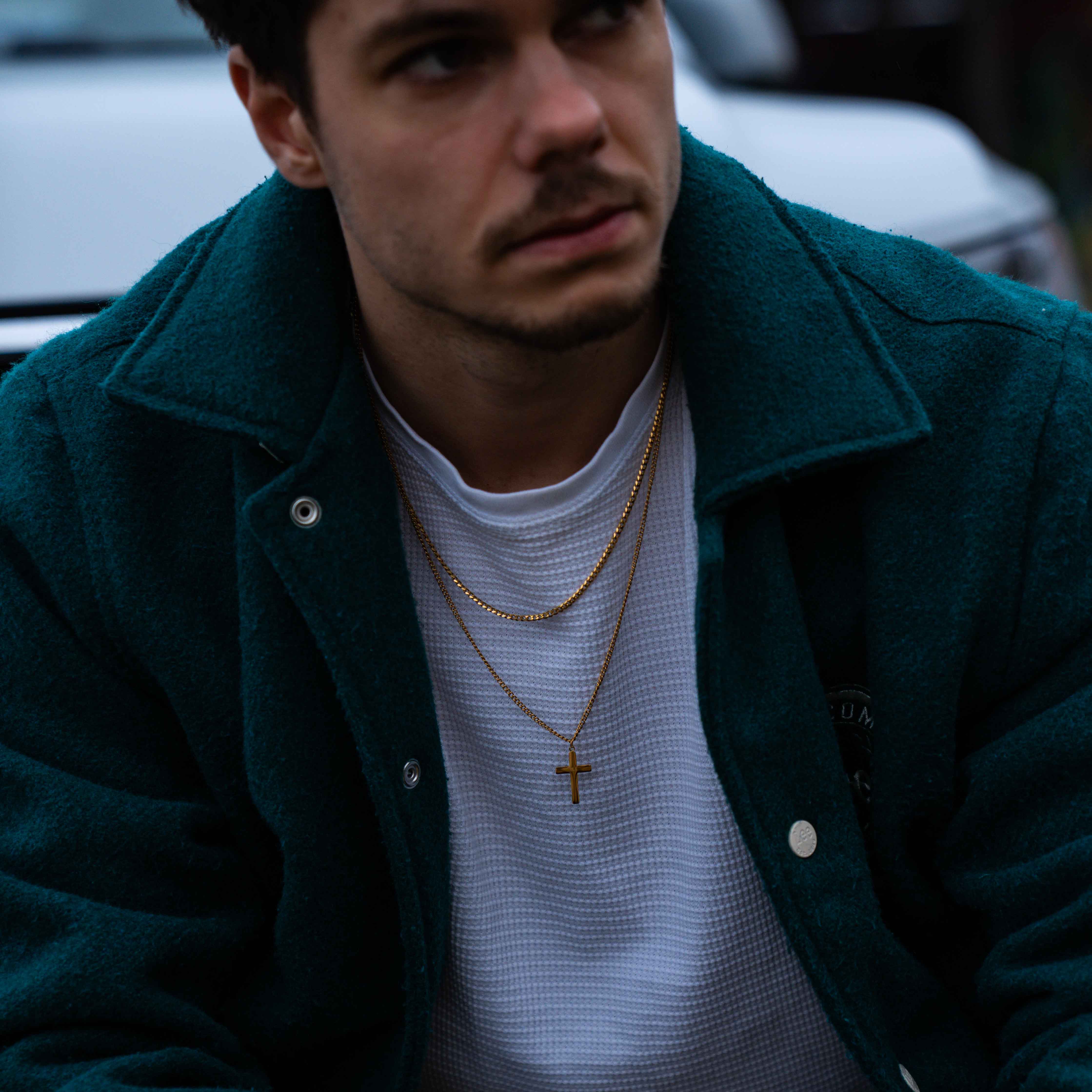 Kors halsband - Guldton