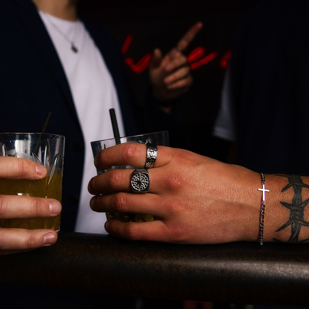 Hammered Signature - Silver-toned ring