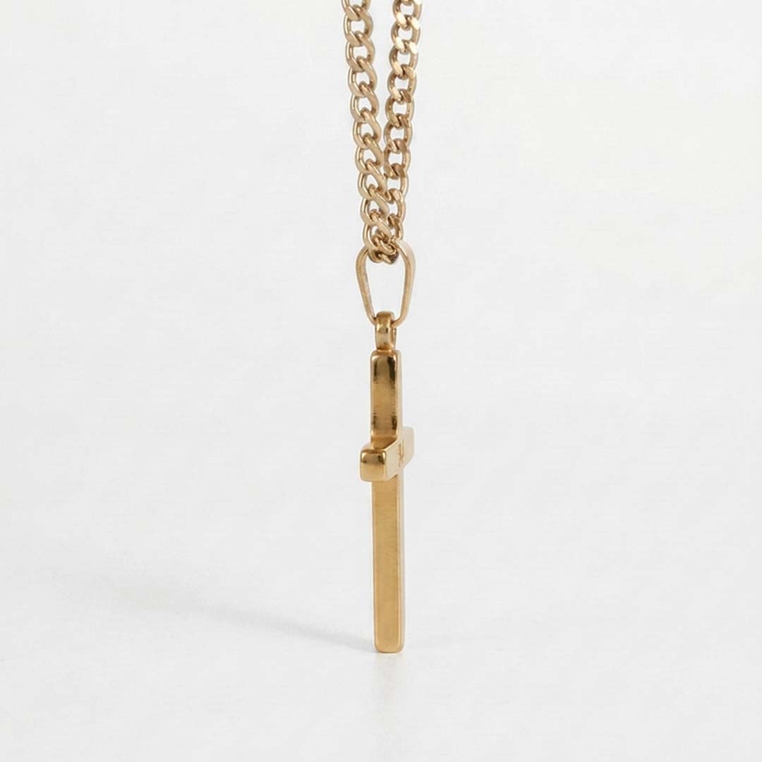 Kors halsband - Guldton