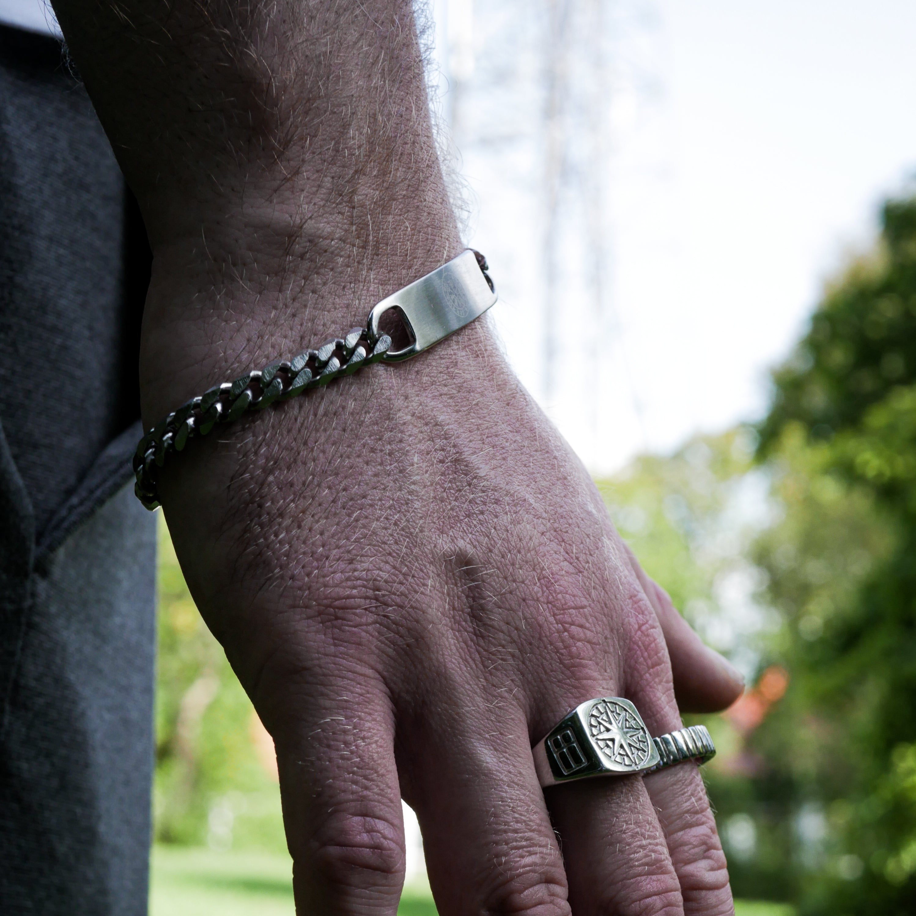 NL Sequence Tag bracelet - Silver-toned