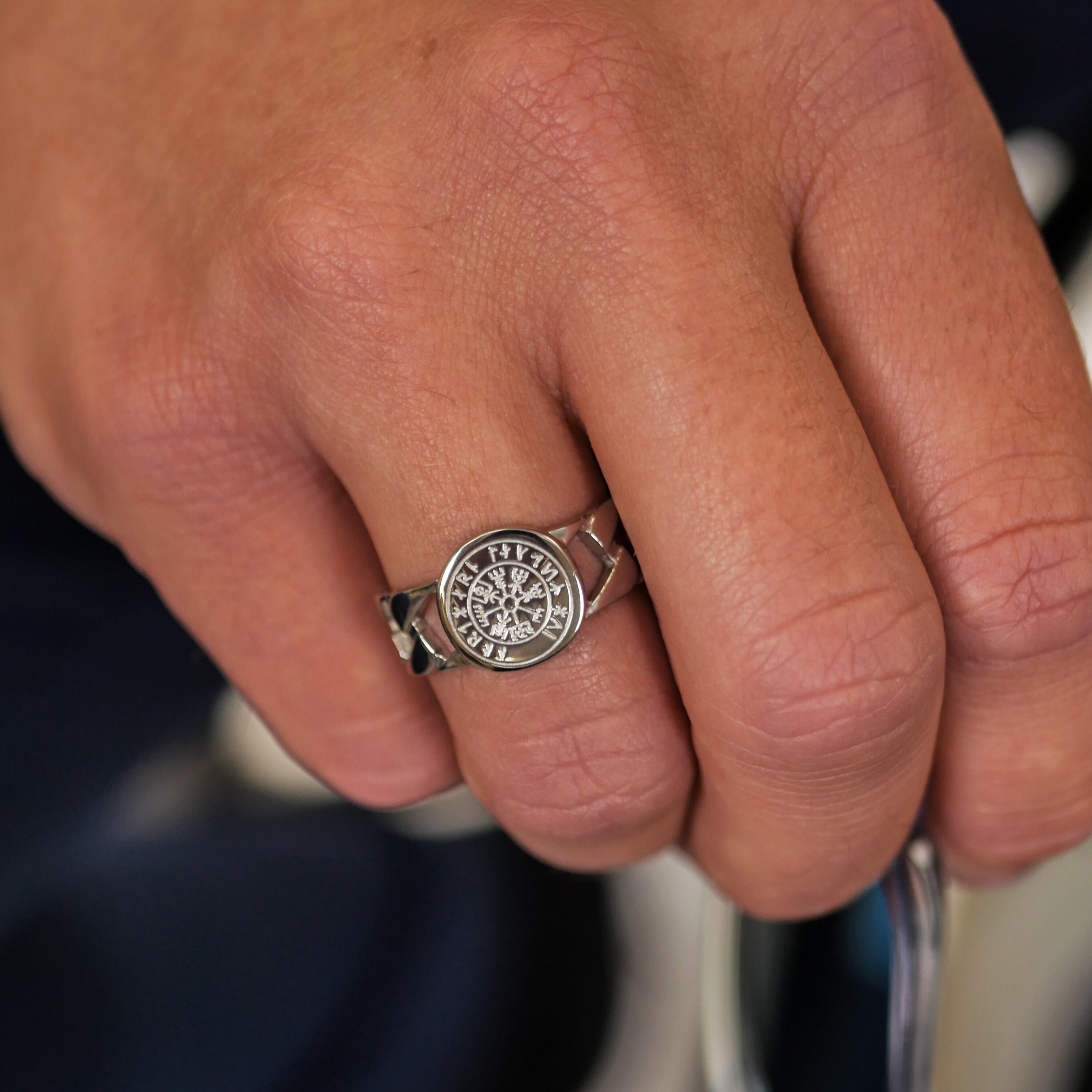 Vegvisir Chain Signature - Sølvtonet ring