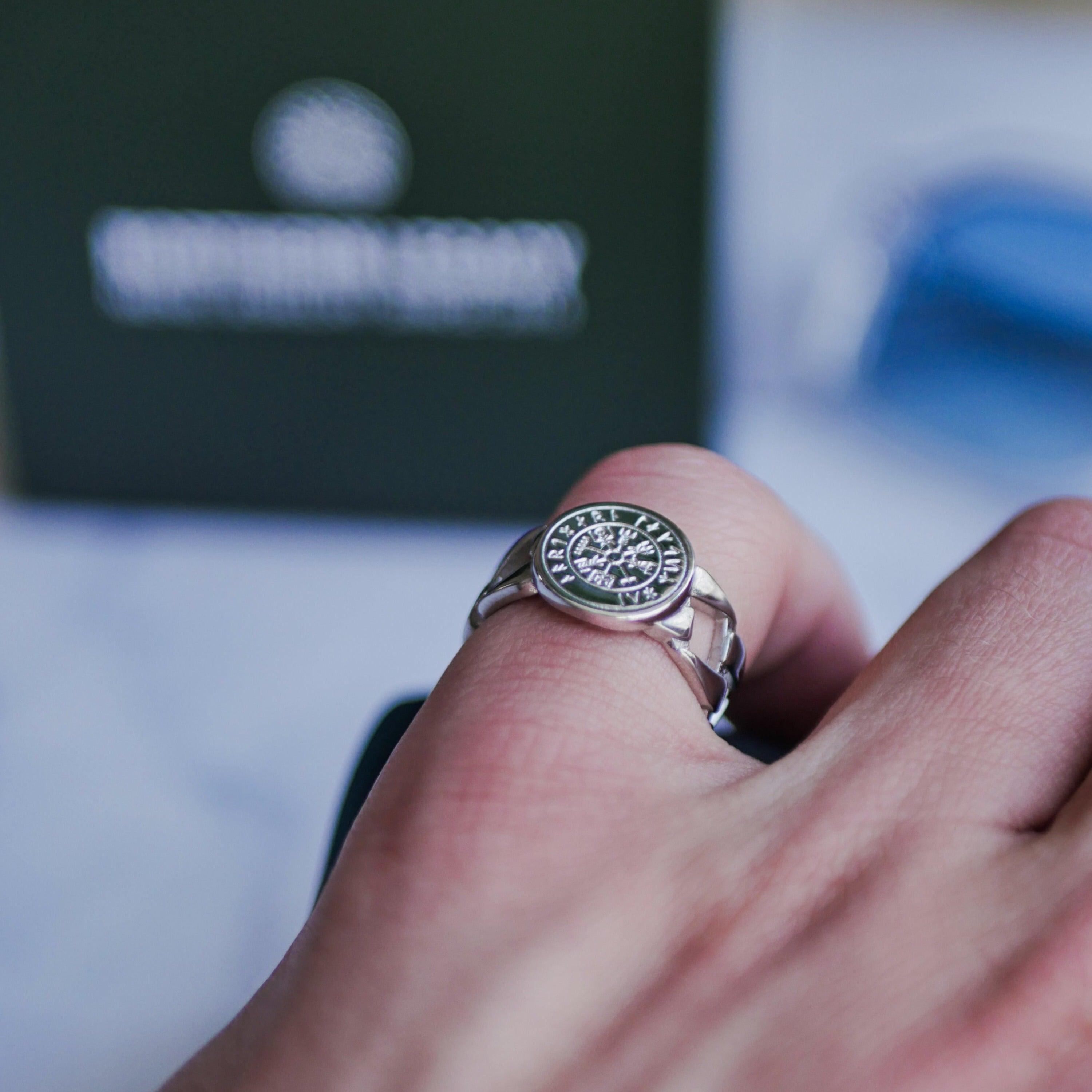 Vegvisir Chain Signature - Sølvtonet ring