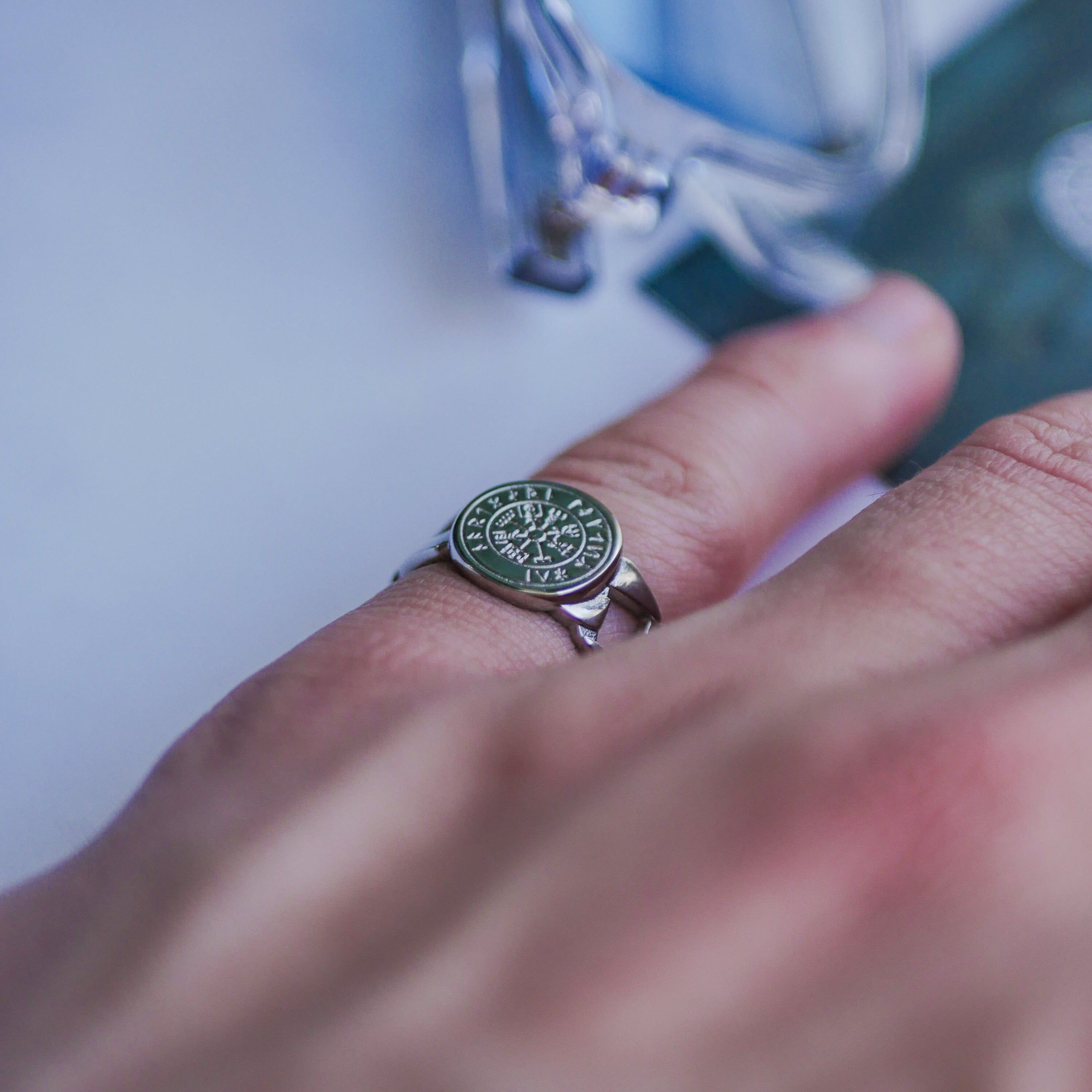 Vegvisir Chain Signature - Sølvtonet ring