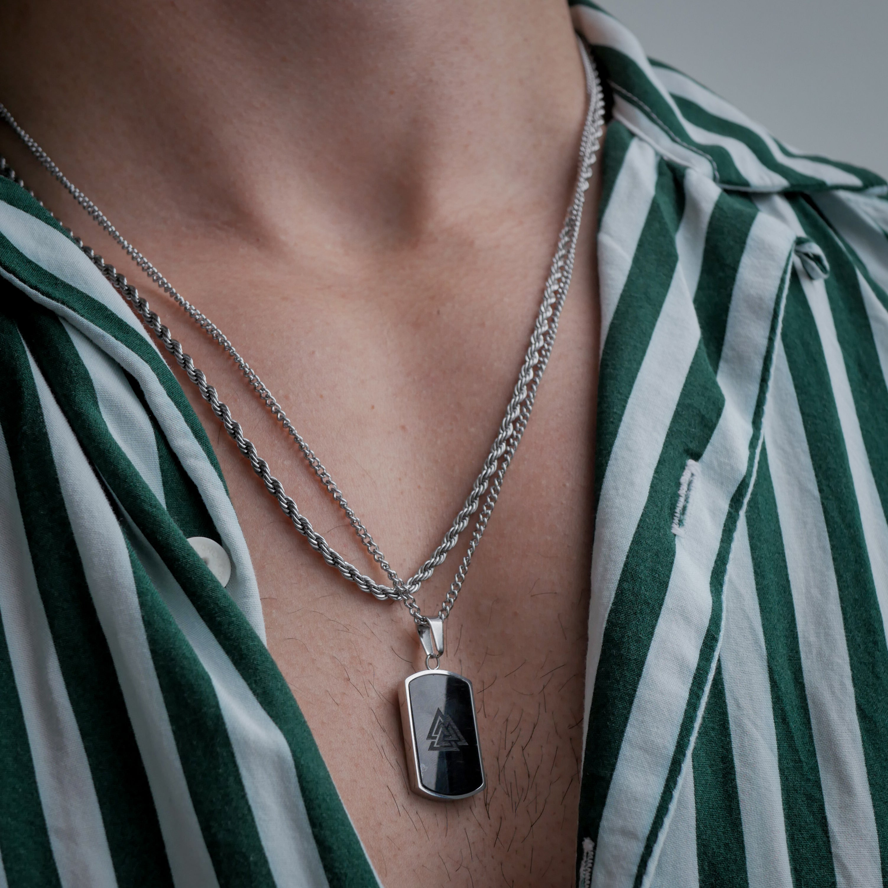 Valknut + Rope Bundle - Silver-toned