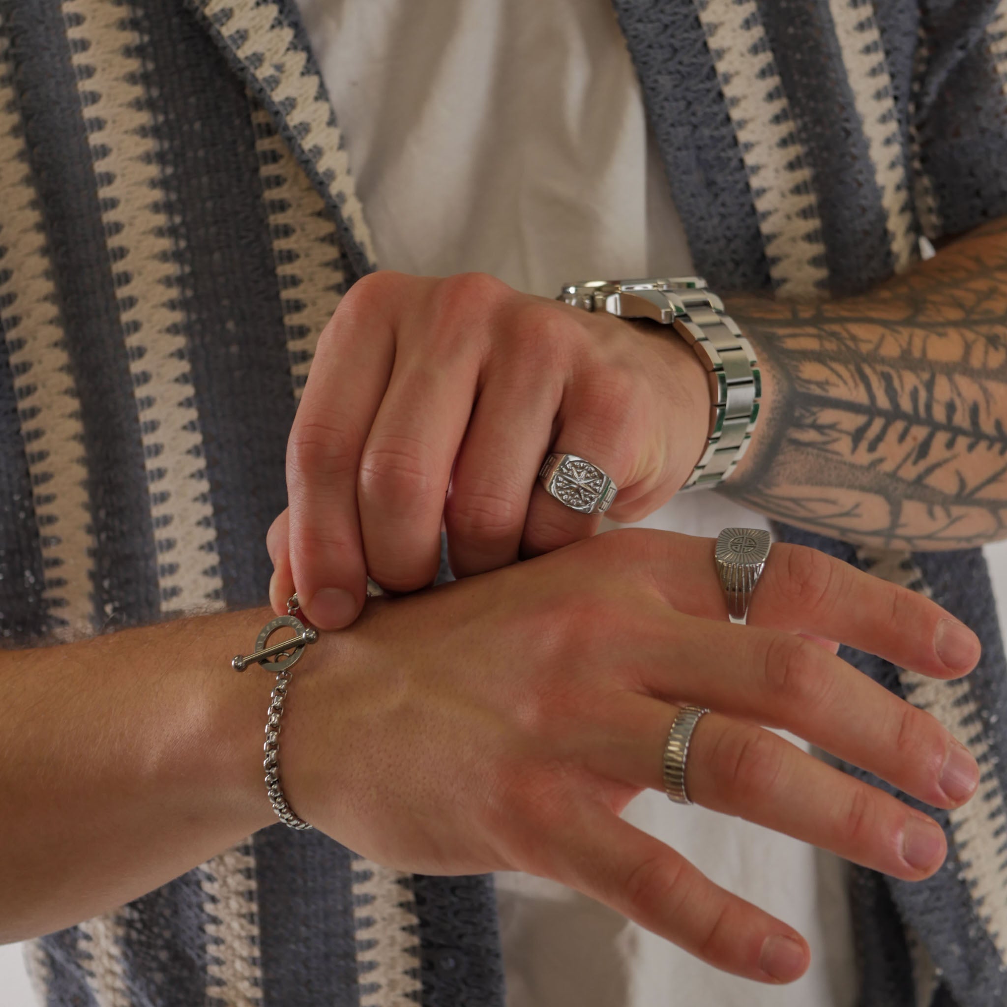 Knot + Cut Ring Bundle - Silverton