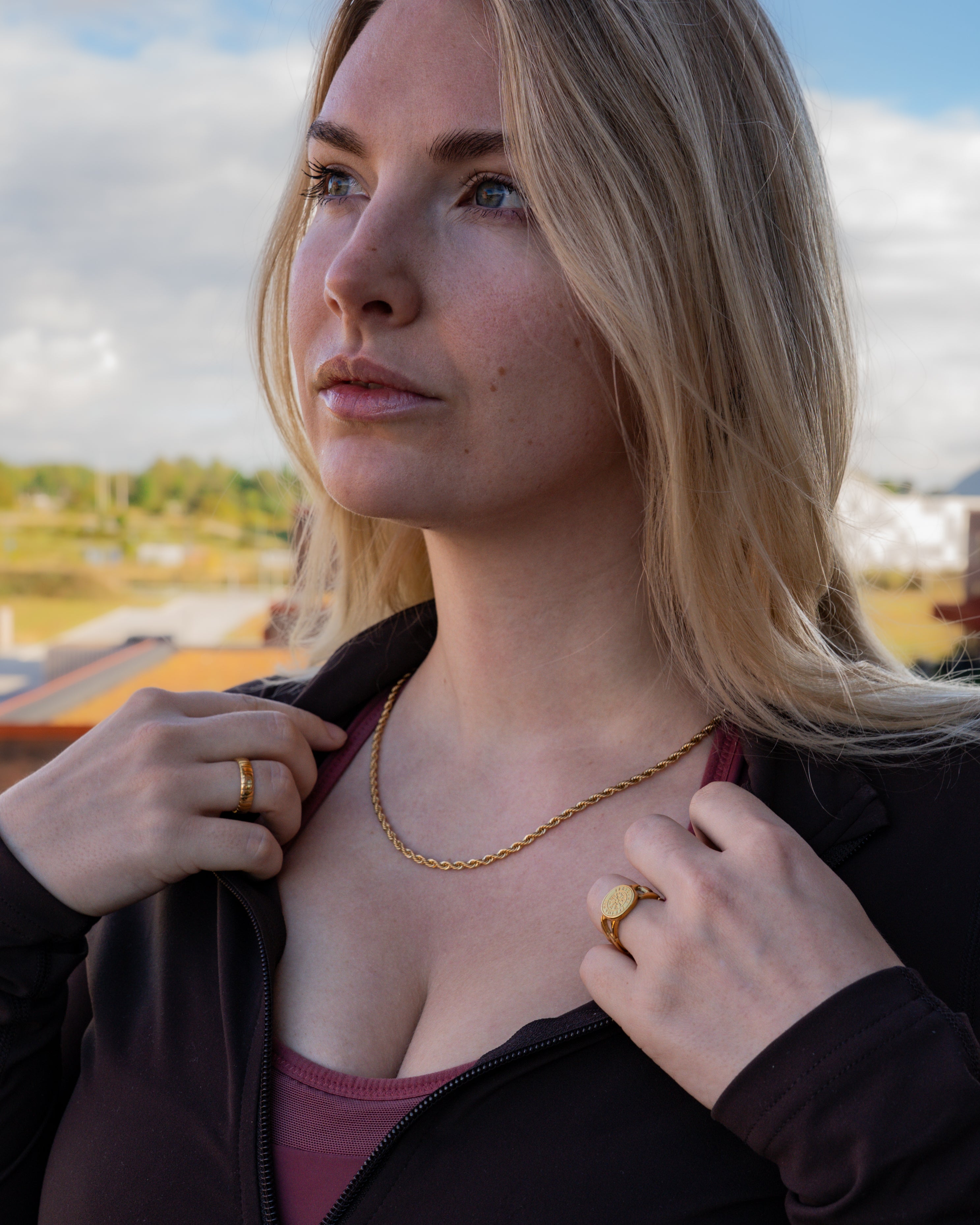 Rope halskæde, Guldbelagt