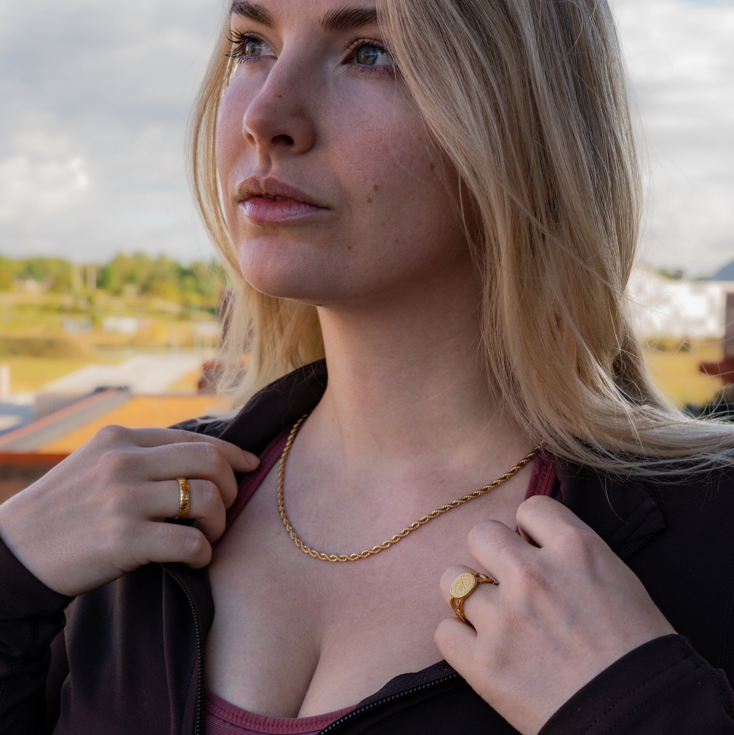 Rope halskæde, Guldbelagt