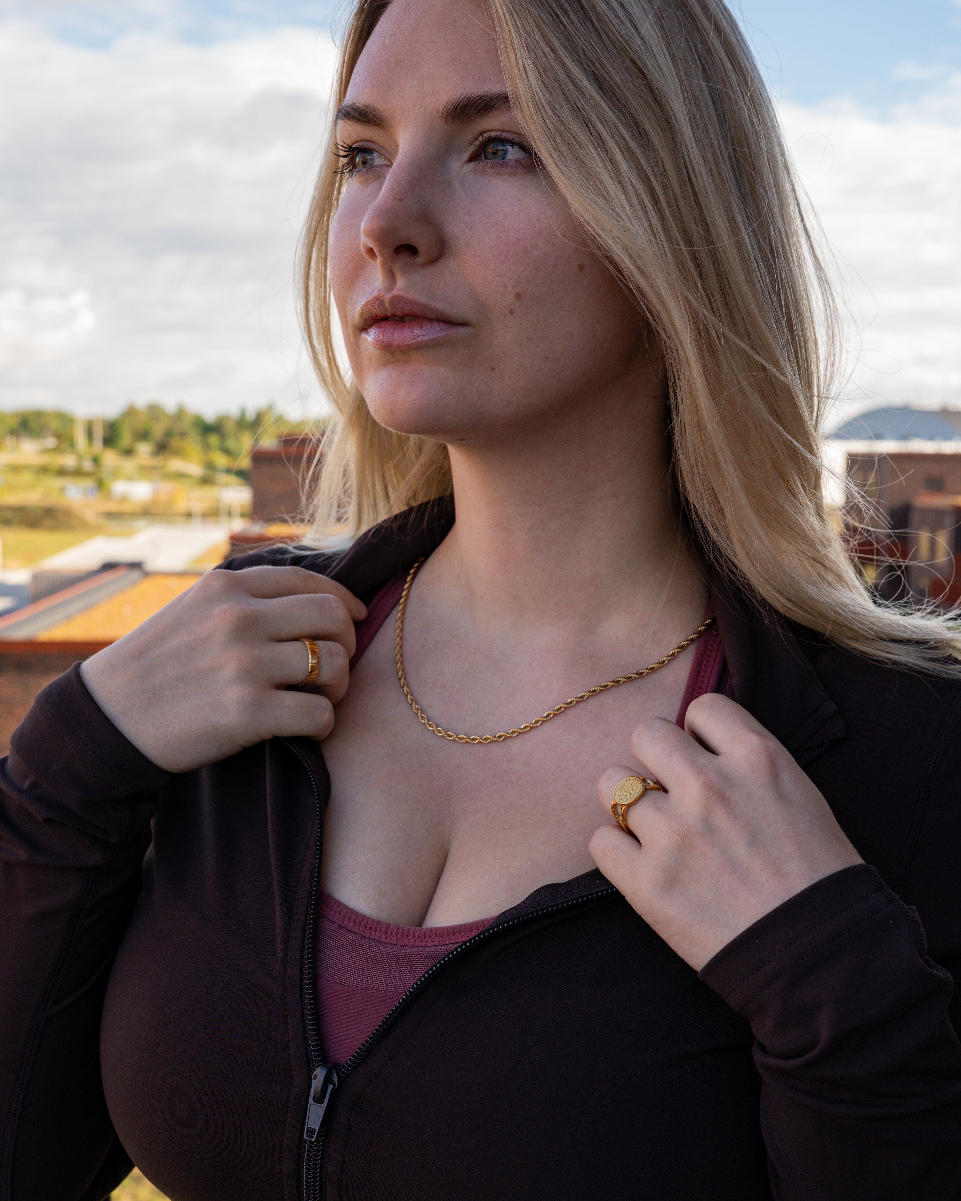 Rope halskæde, Guldbelagt