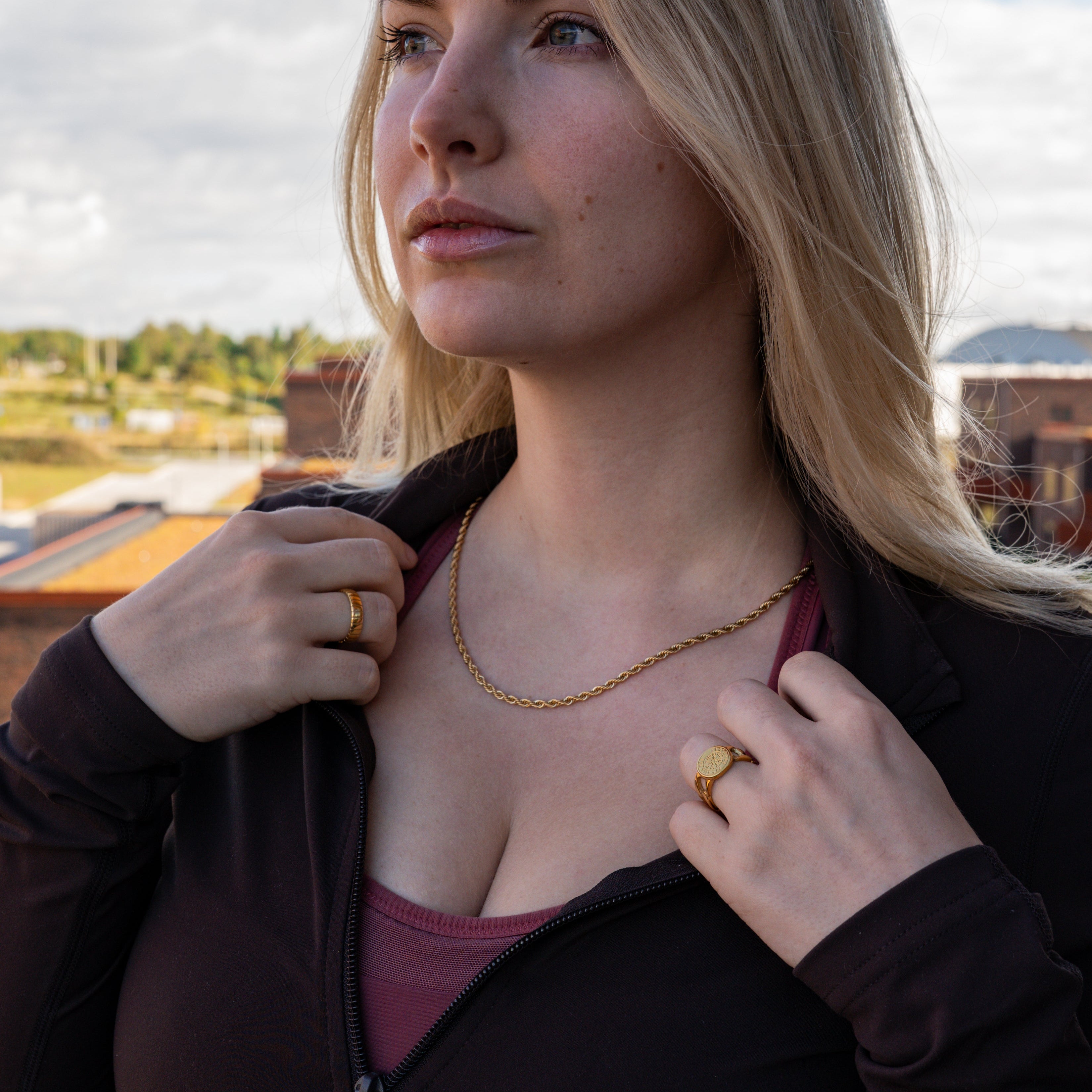 Rope halskæde, Guldbelagt