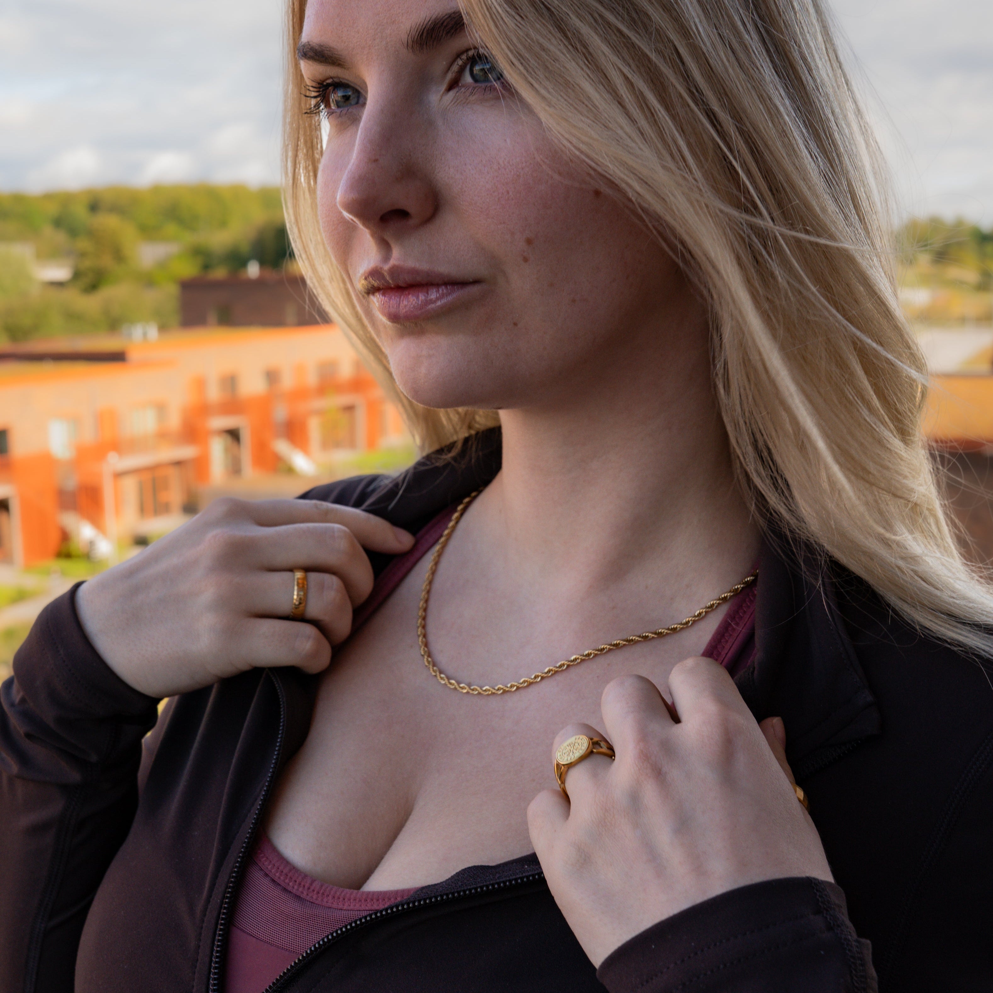 Rope halskæde, Guldbelagt