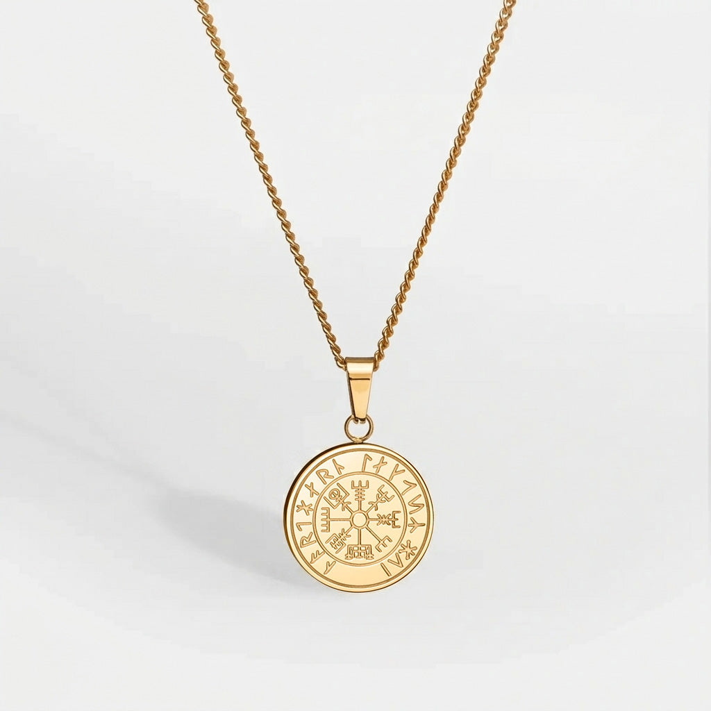 Vegvisir halsband - Guldton