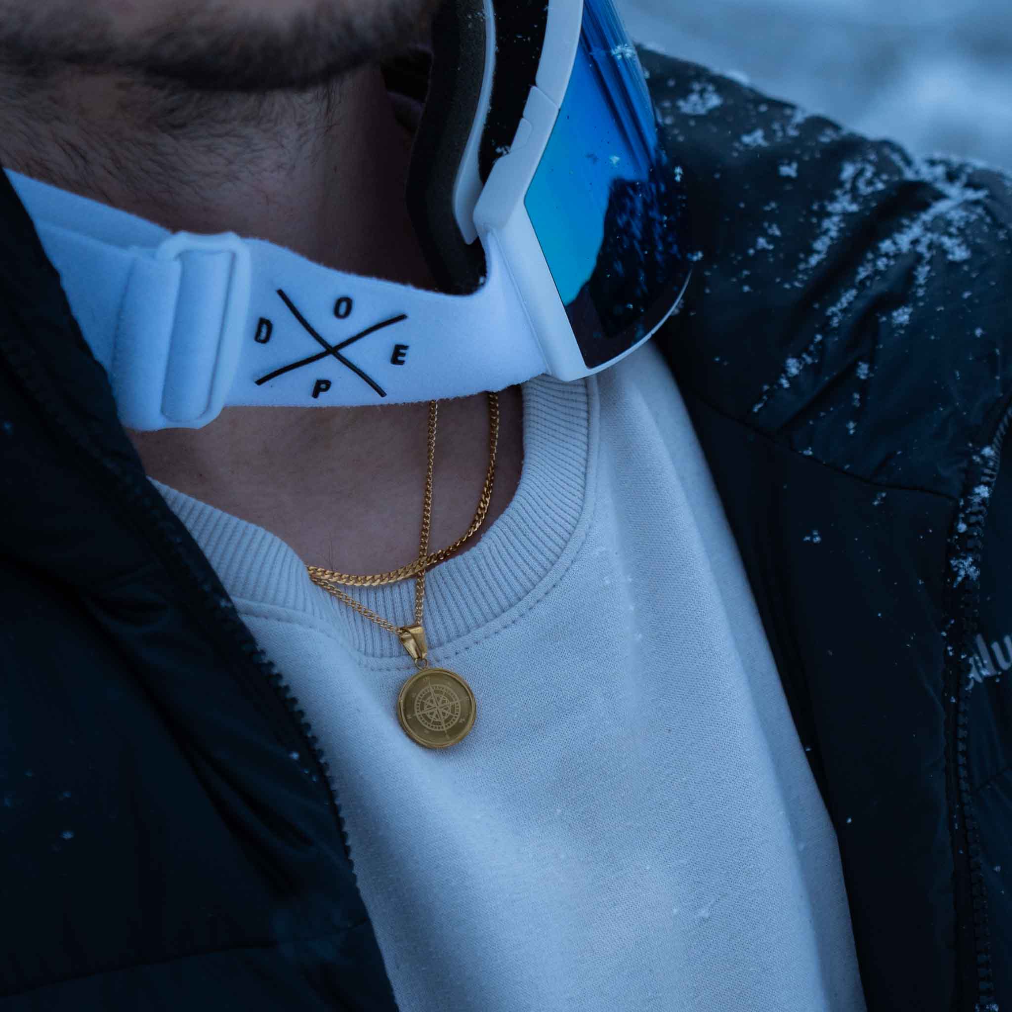 Kompass halsband - Guldton