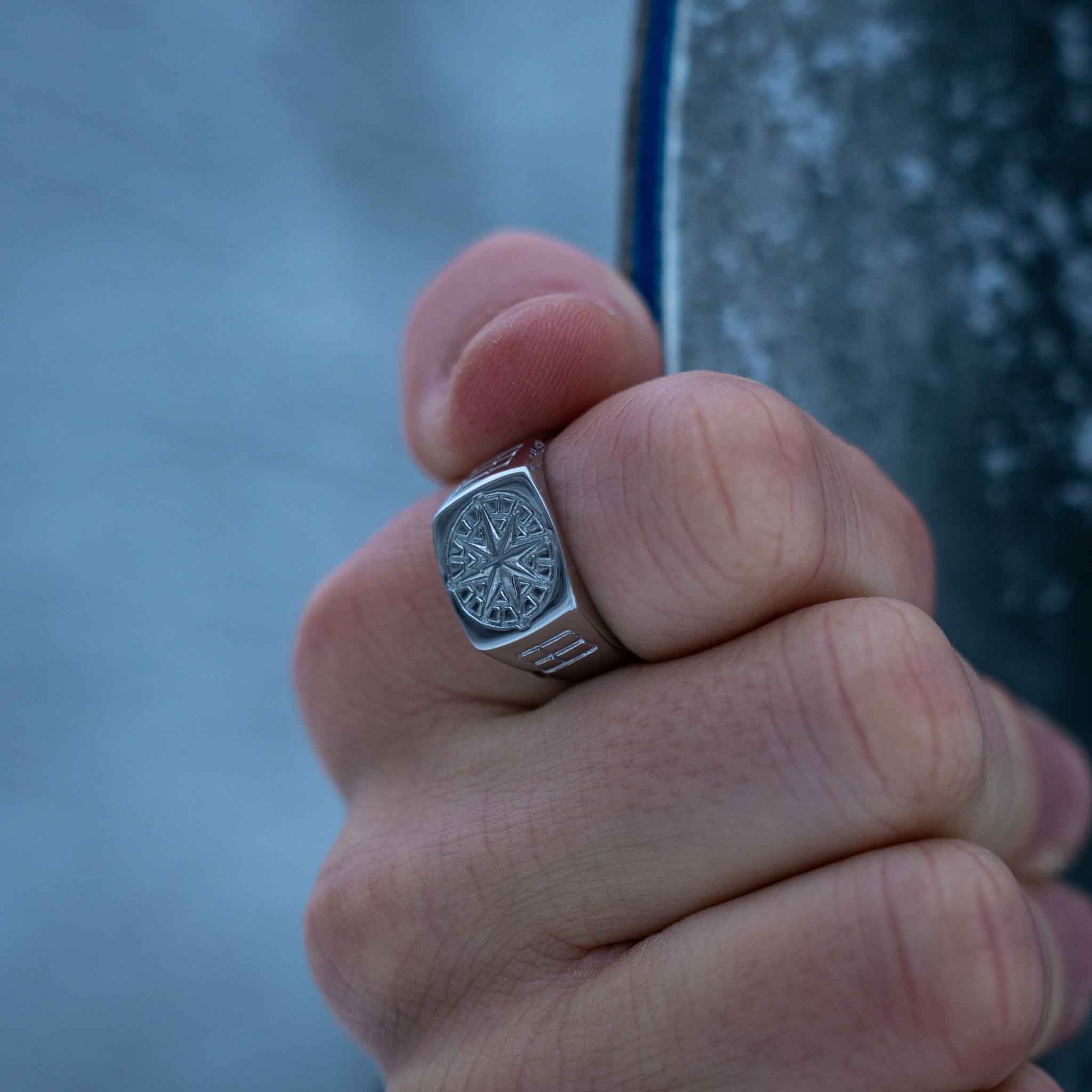 Kompass Signature - Silvertonad ring