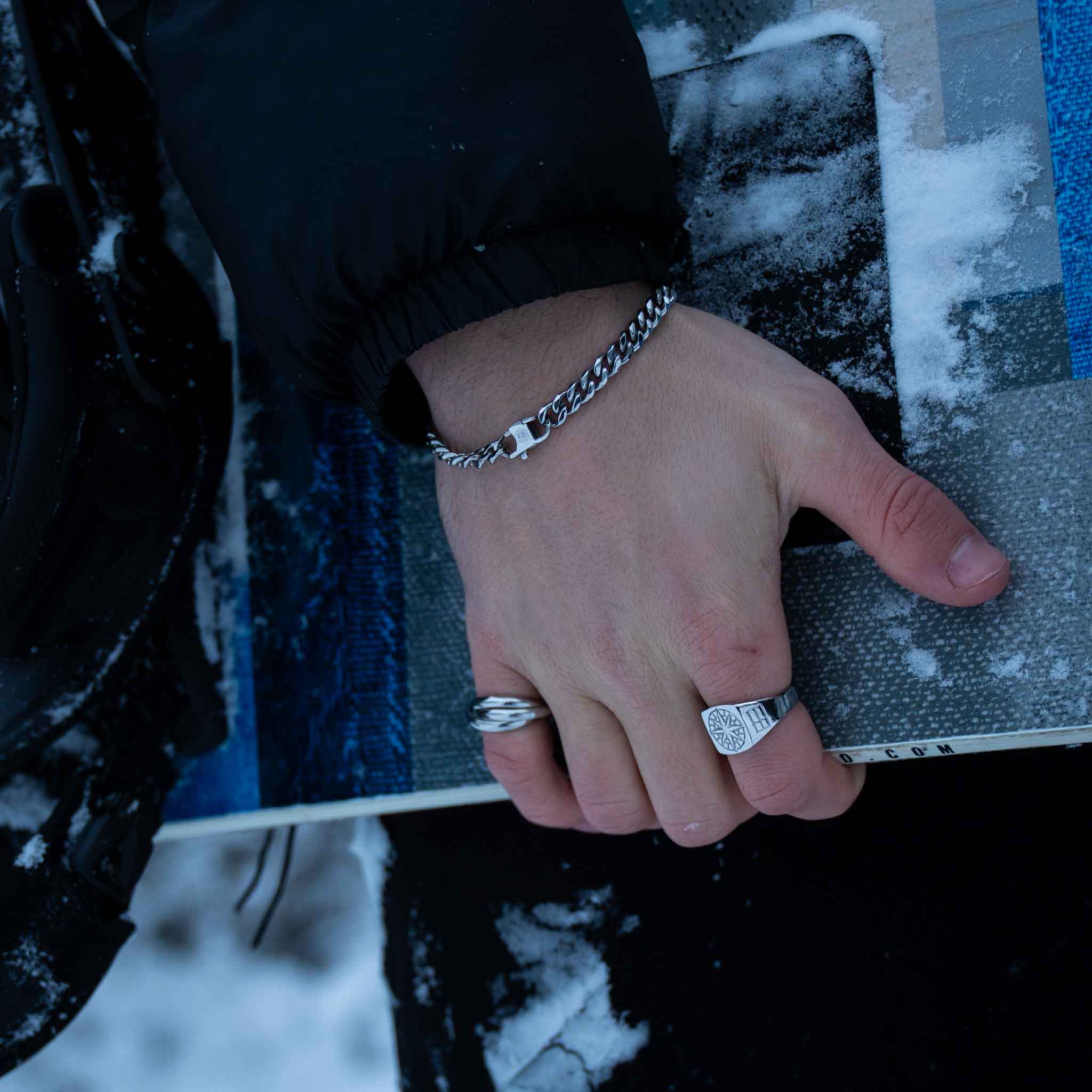 Helix band ring - Sølvtonet