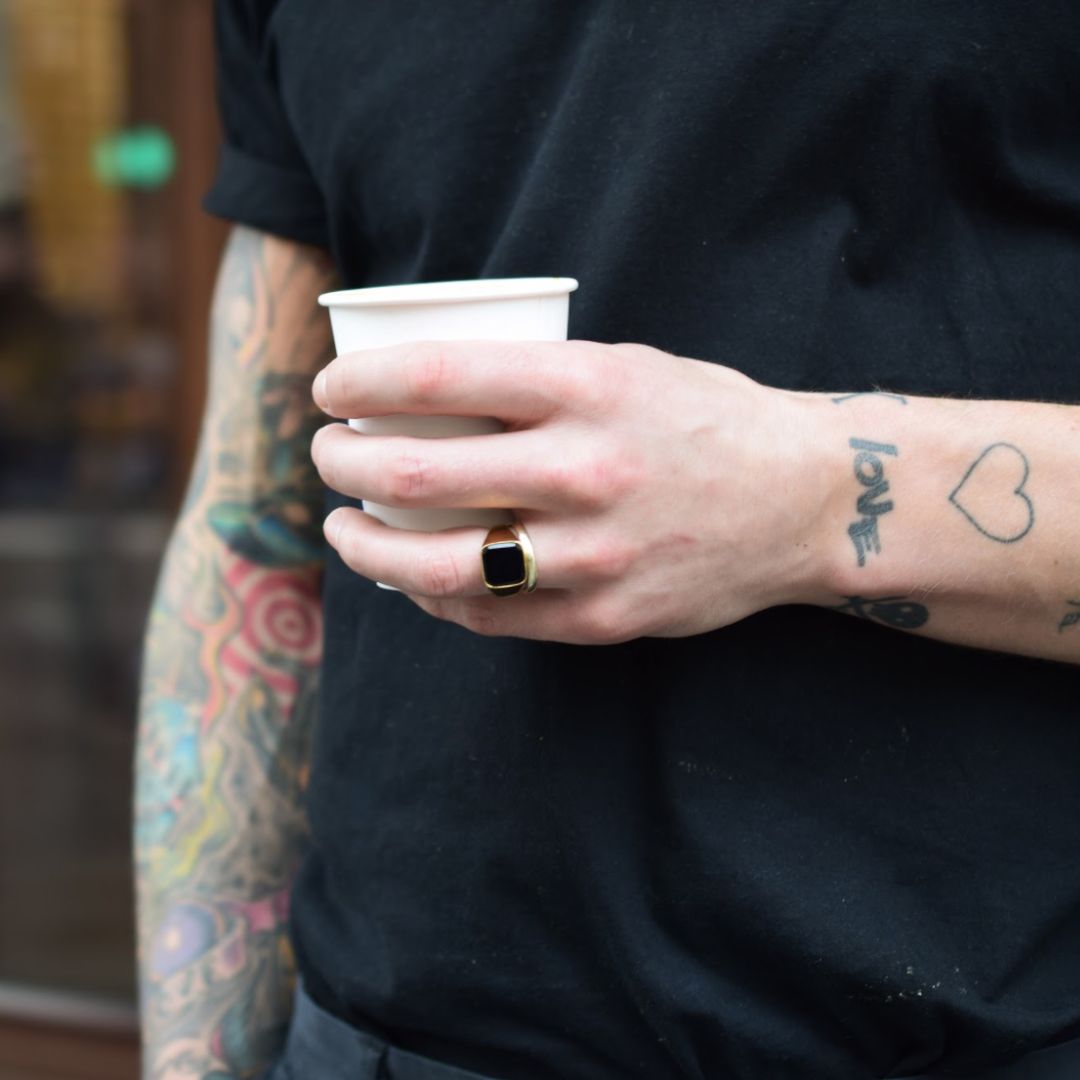 Black Onyx Signature - Ring i guldton