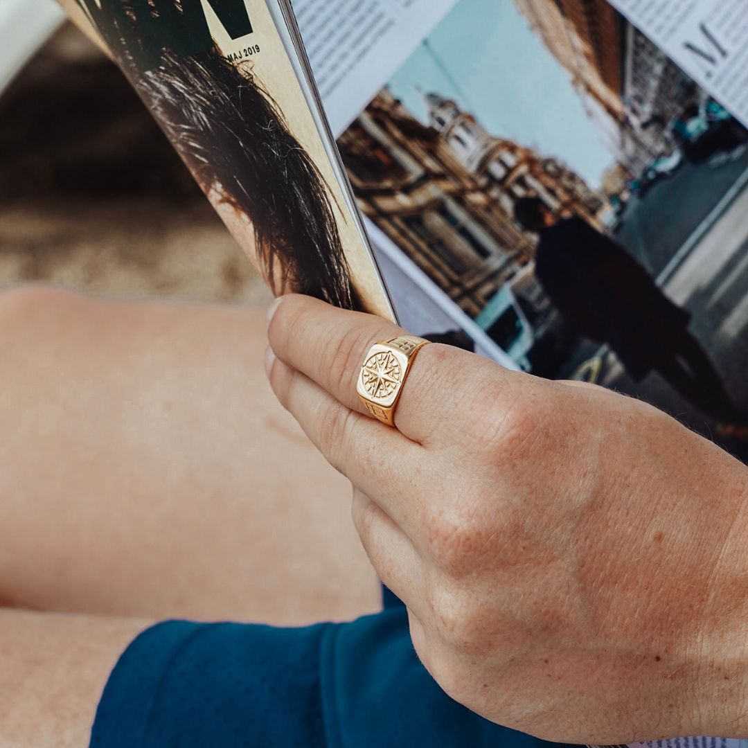 Compass Signature - Ring i guldton