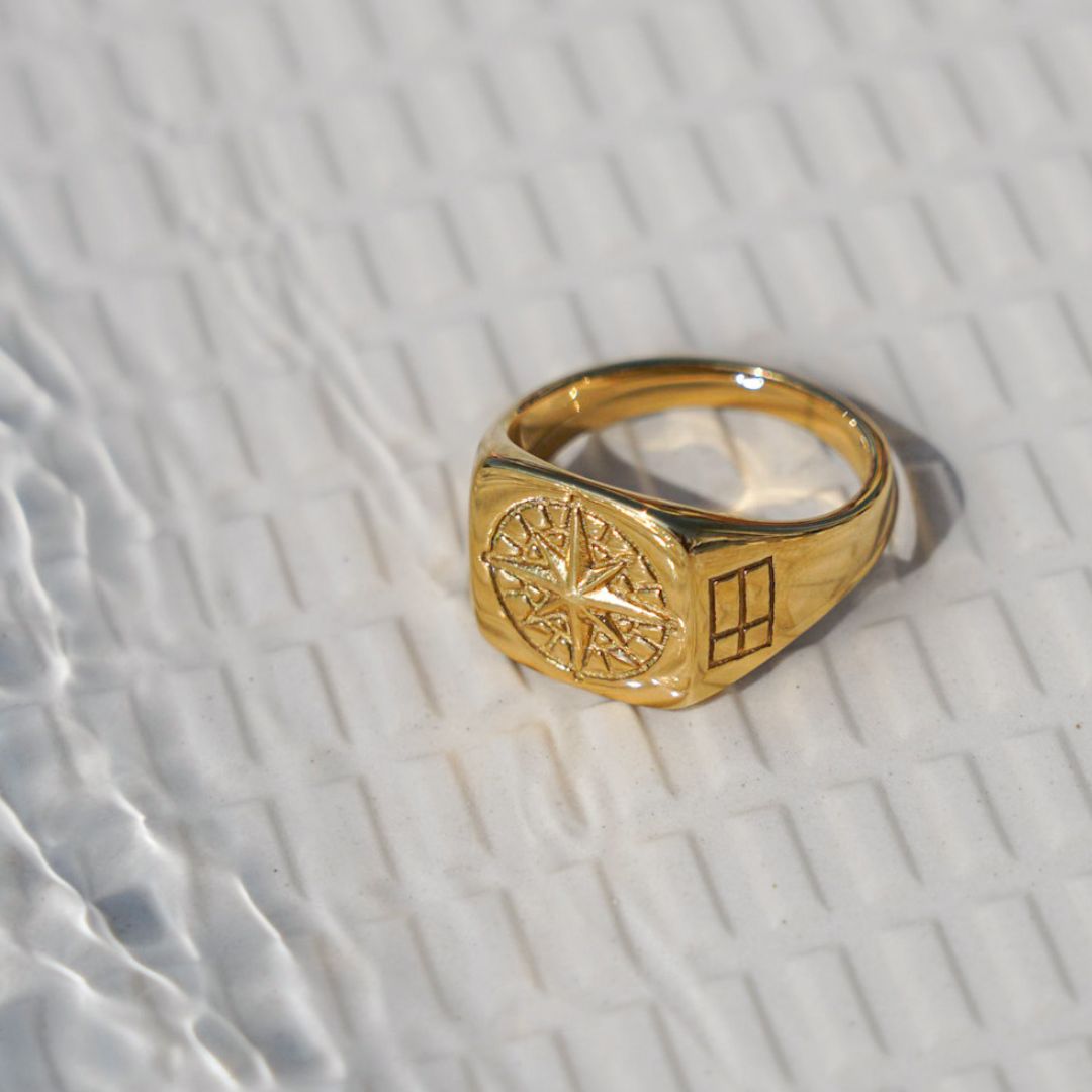 Compass Signature - Ring i guldton