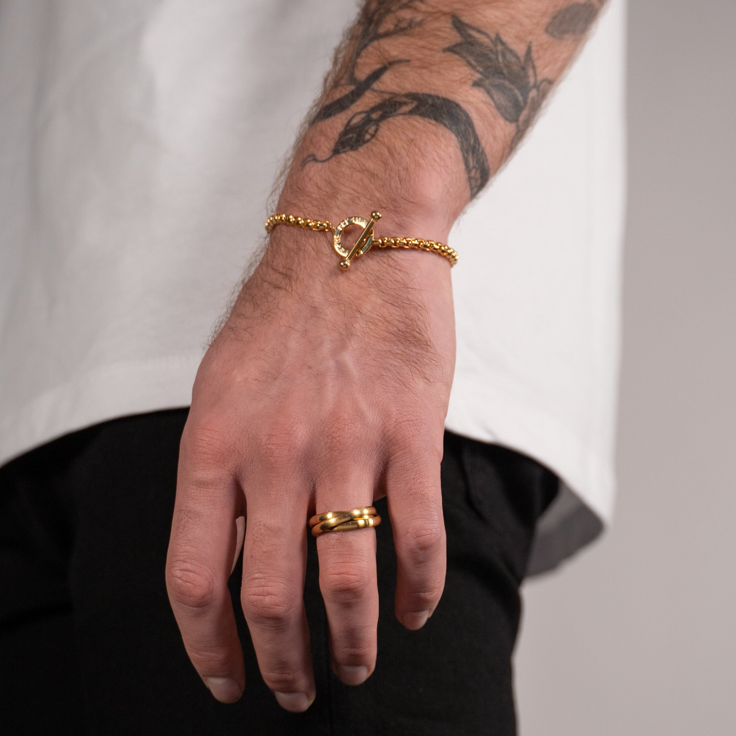 Helix band ring - Guldtonet