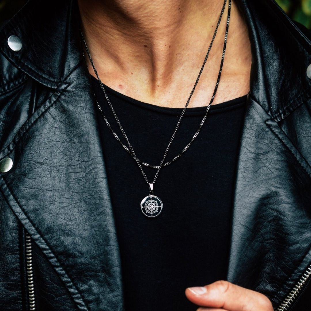 Kompass halsband - svart