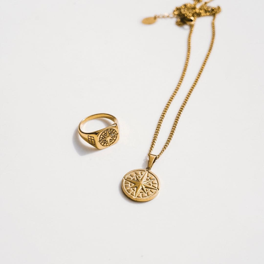 Kompass halsband 2.0 - Guldton