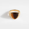 TIGEREYE POLYGON SIGNET RING (GULD)
